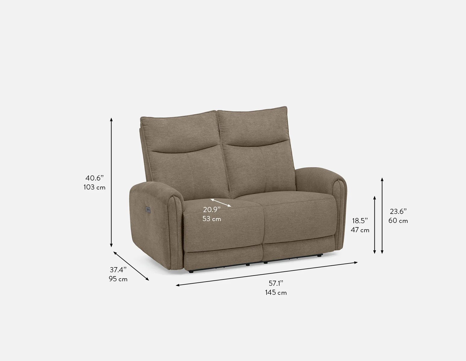 CALVERO — Contemporary power-reclining loveseat with usb port (54-20-95-93) - Image 14