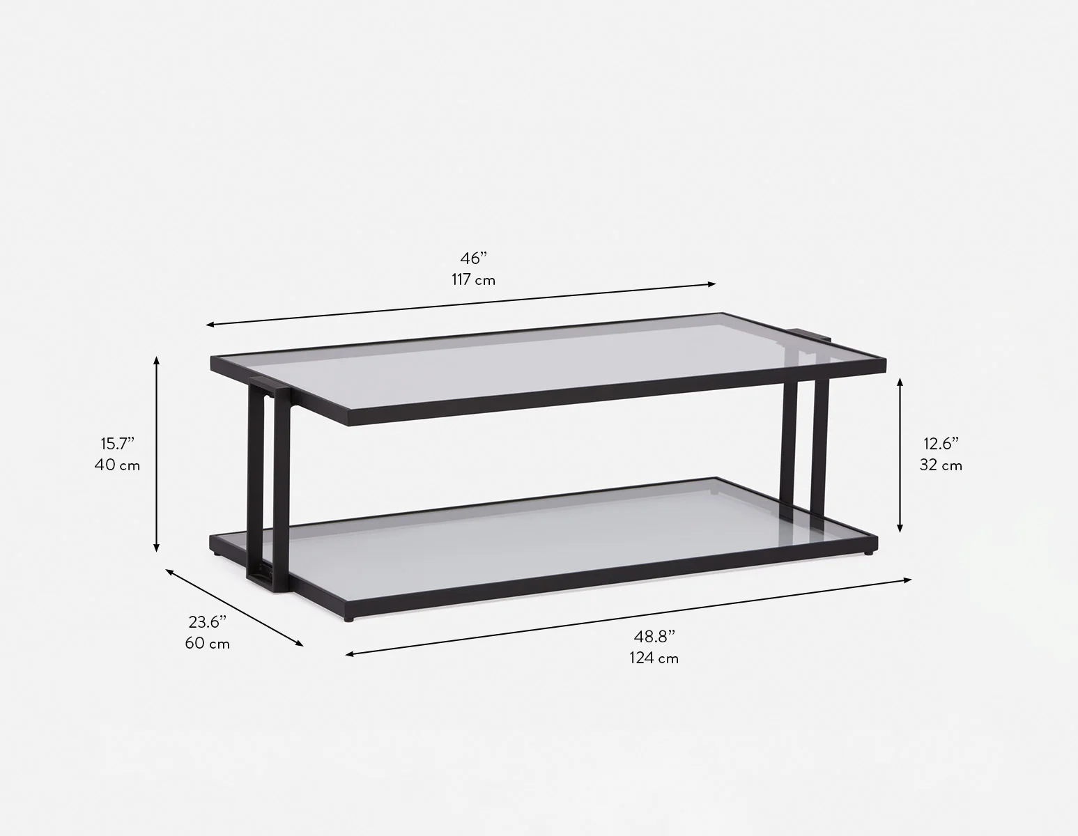 AGLAYA — Iron coffee table with tempered glass (36-49-25-20) - Image 10