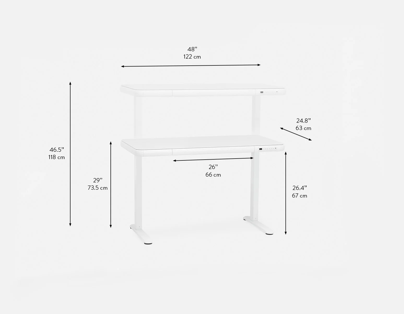 JETSON — 2-stage single motor electric desk 120 cm (66-03-10-10) - Image 14