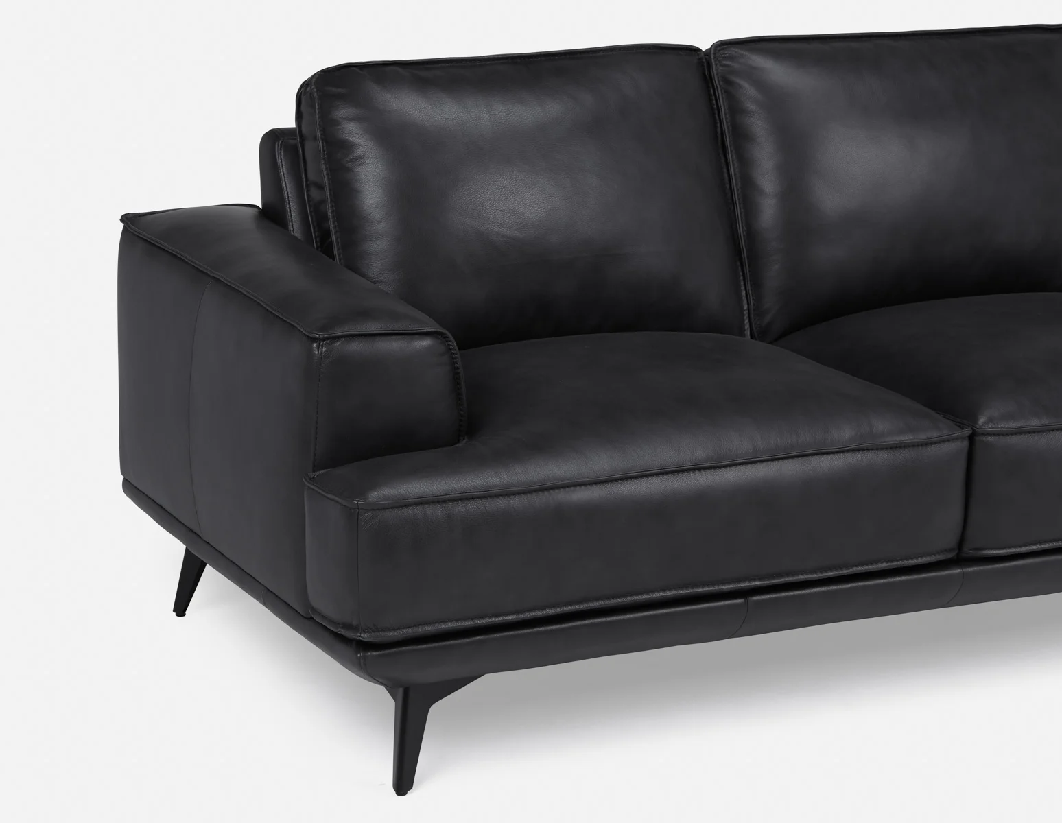 ALPHA — 100% leather mid century loveseat (68-16-19-20) - Image 7