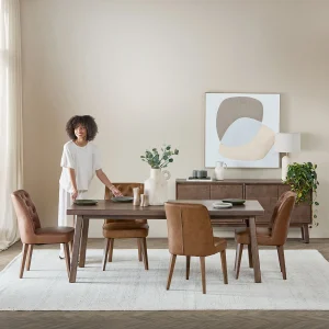 NELA — 100% leather vintage dining chair (55-11-06-67)