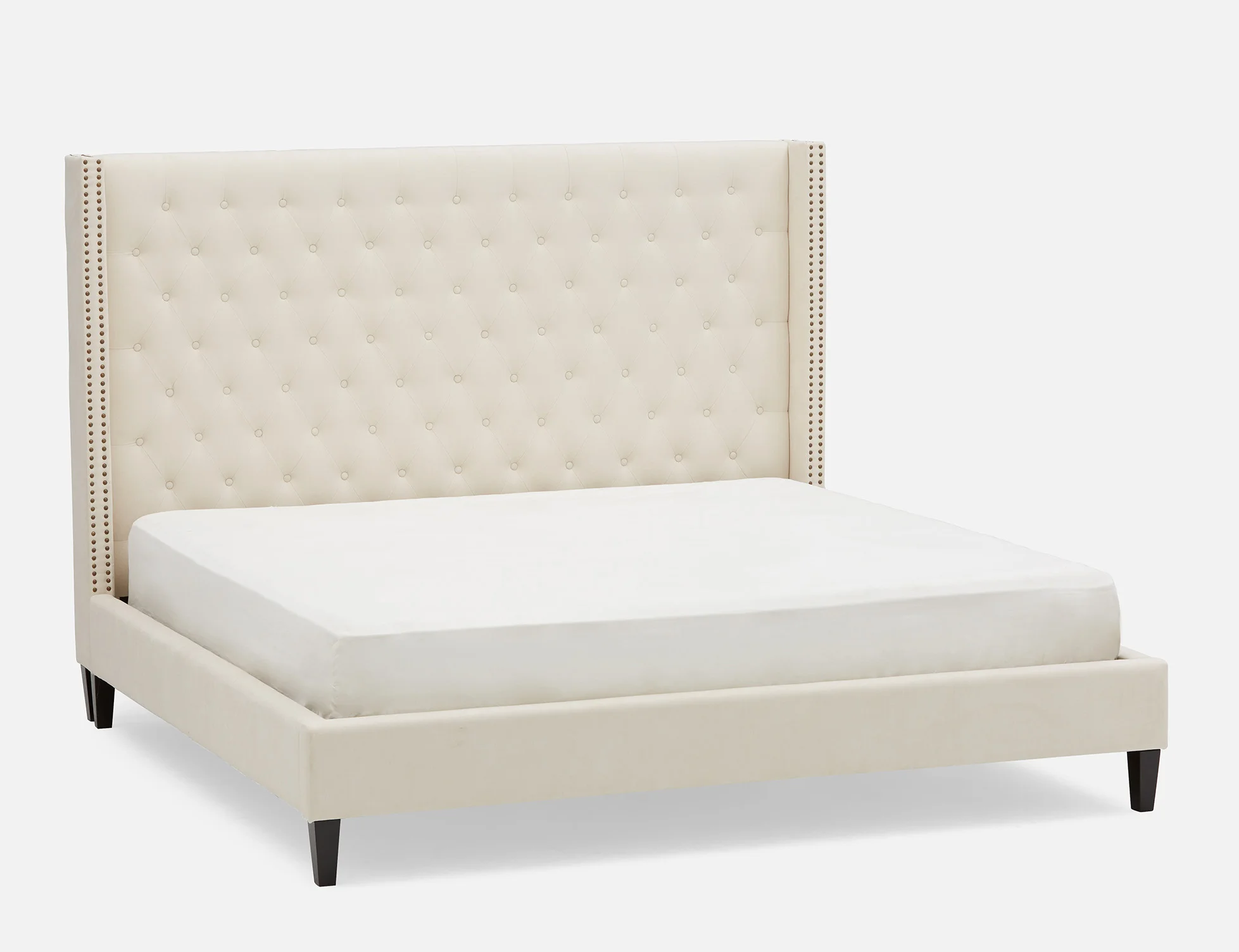 VERSAILLES — Traditional tufted upholstered wingback king size bed (82-62-30-95) - Image 2