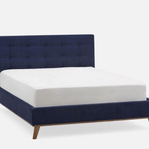 CARME — Mid-century modern tufted upholstered queen size bed (46-13-31-60)