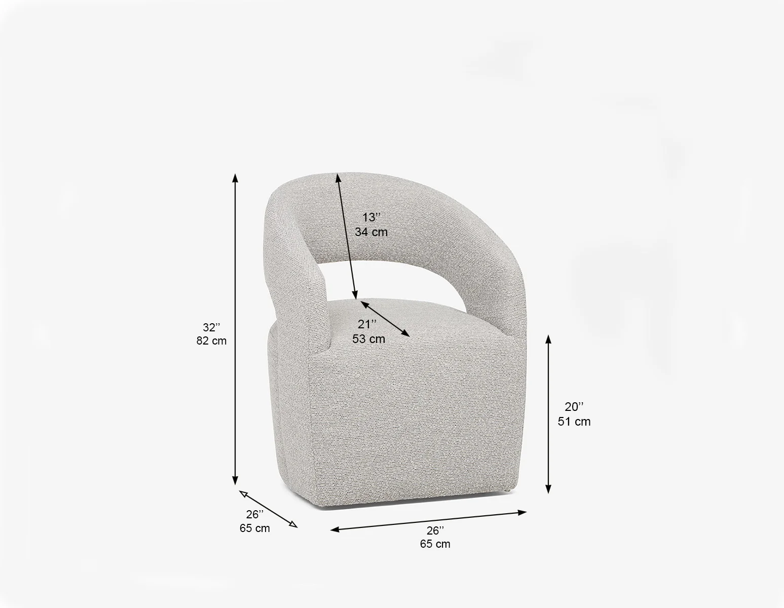 TIVOLI — Modern contemporary dining chair on casters (53-78-07-30) - Image 10