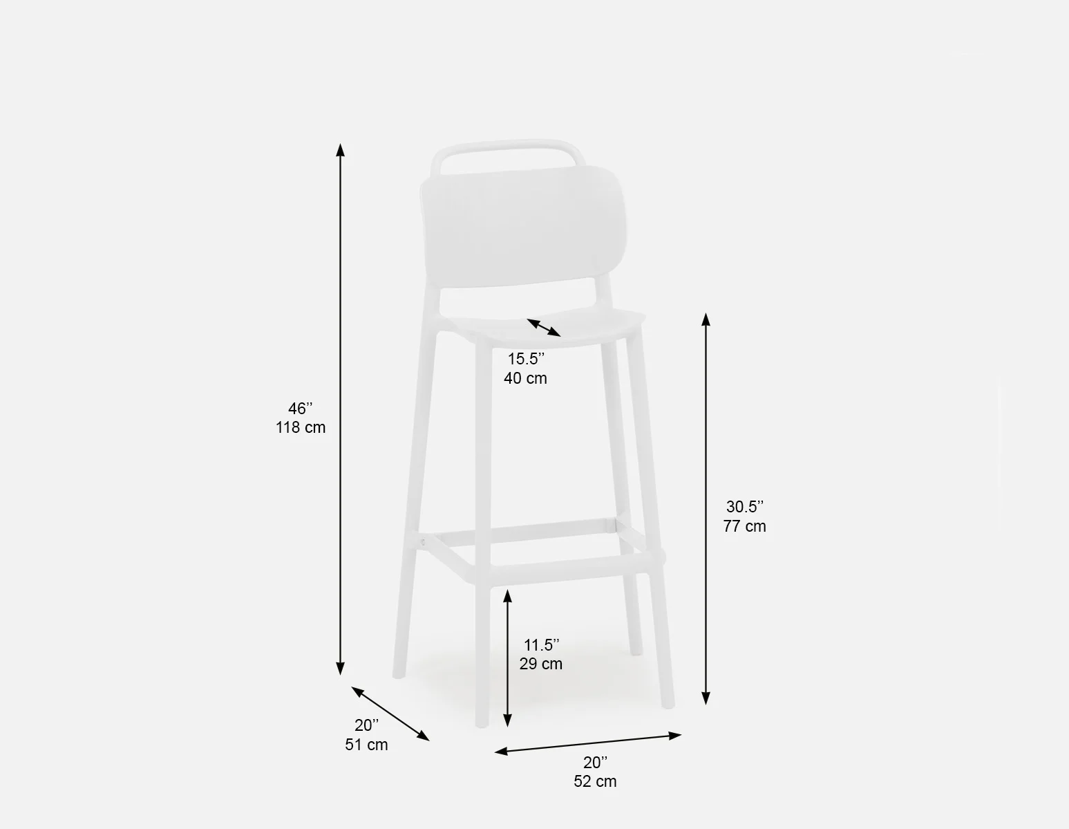 DARIA — Indoor/outdoor bar stool 76cm (15-17-14-10) - Image 8