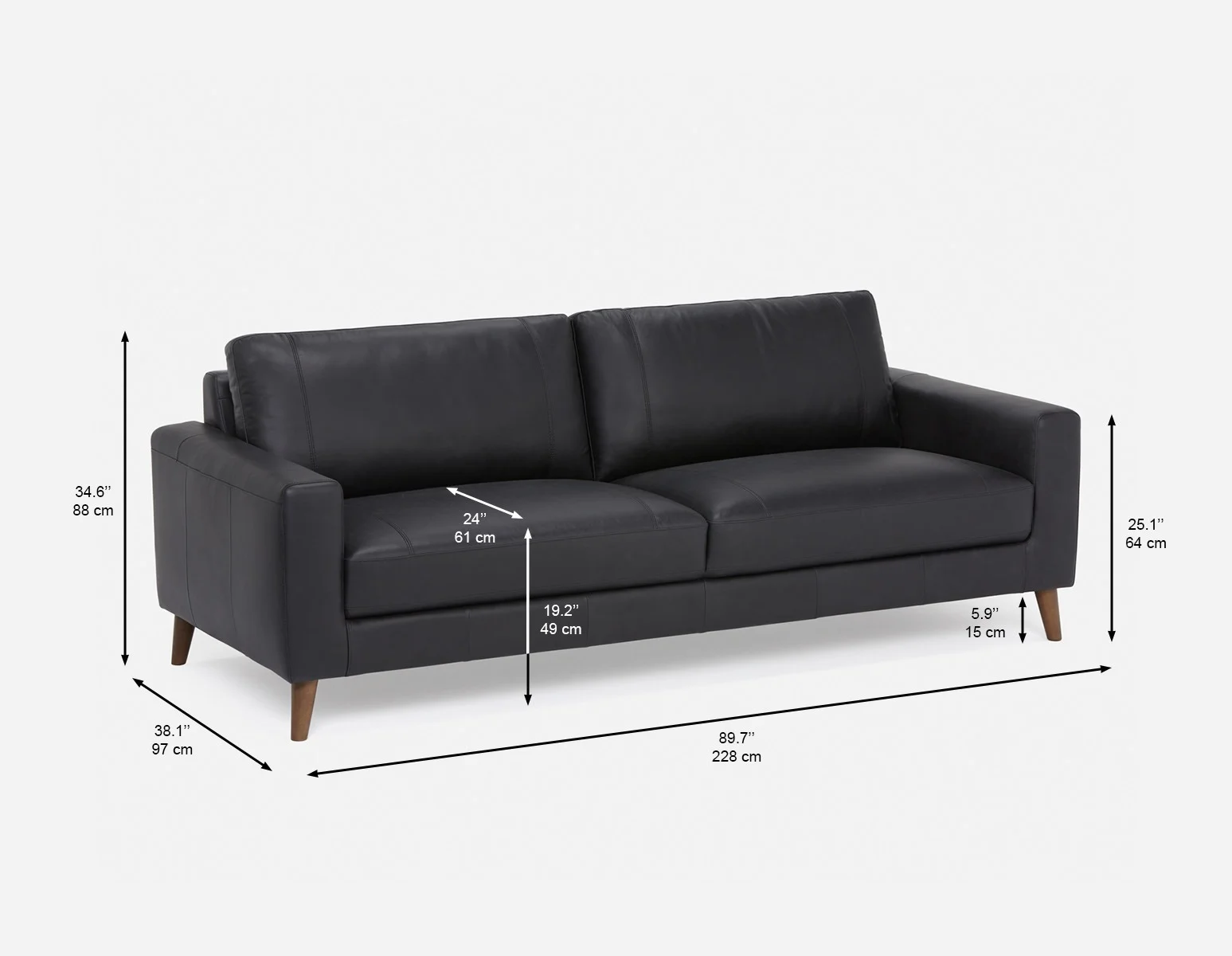 AMARI — 100% leather classic 3-seater sofa (30-26-64-20) - Image 11