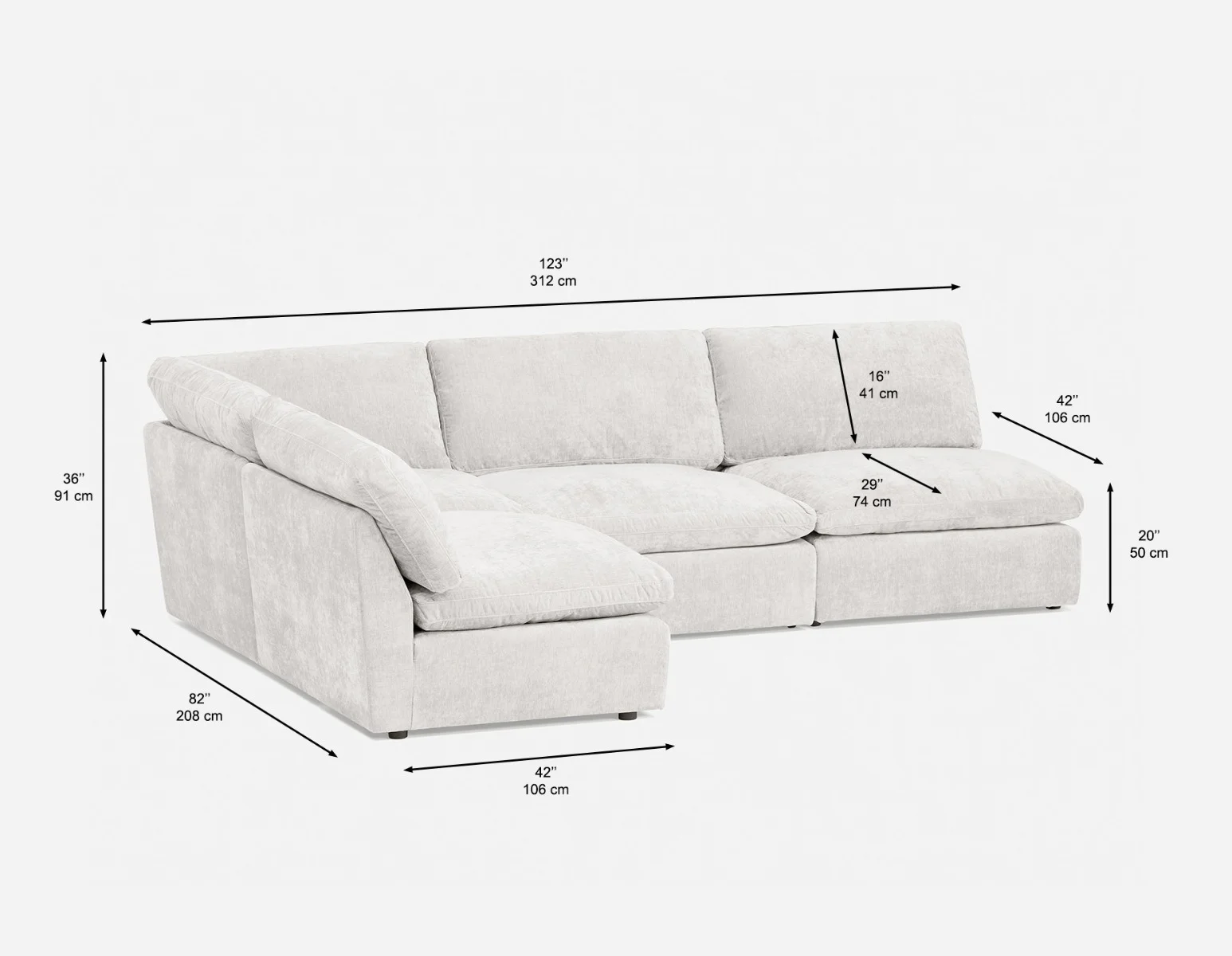 CHABLIS — 4-pc modular interchangeable sofa (88-73-69-46) - Image 5
