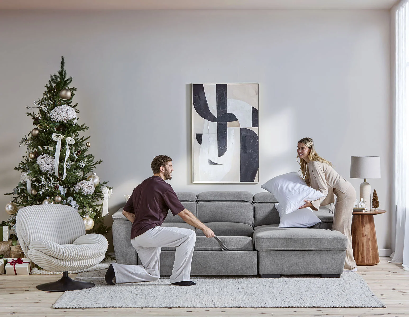 ODETTE — Contemporary right-facing sectional sofa-bed with storage (85-58-17-30) - Image 19