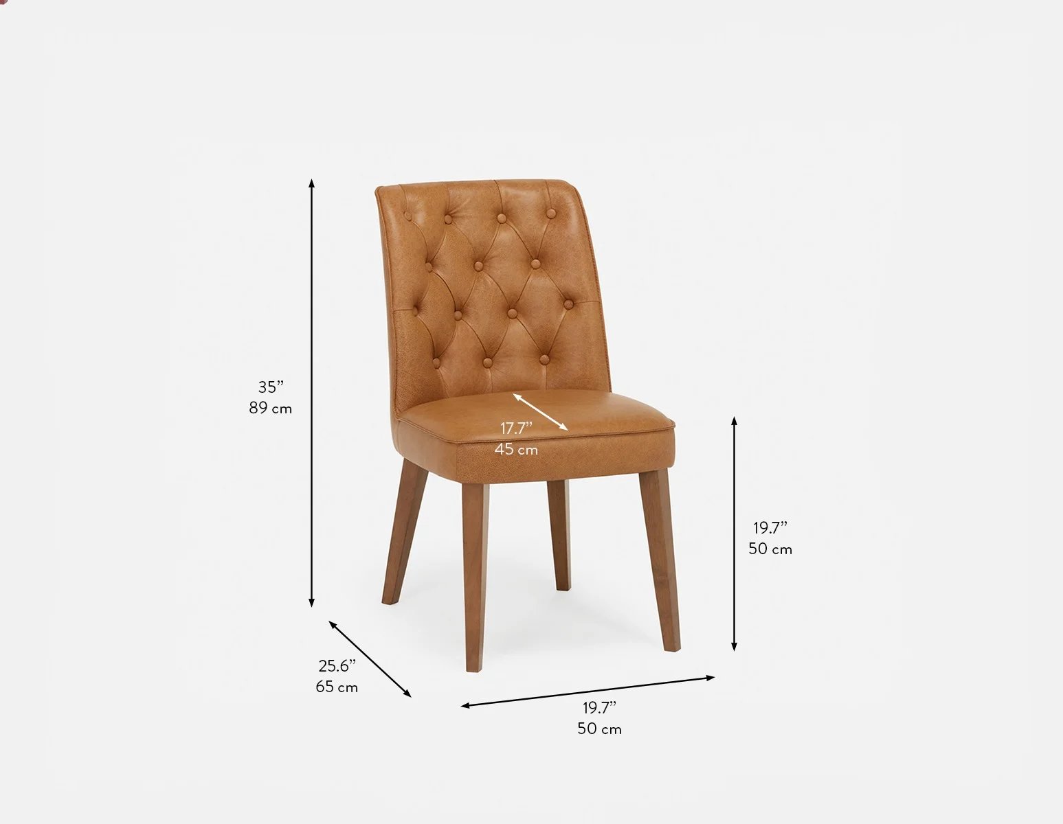 NELA — 100% leather vintage dining chair (55-11-06-49) - Image 9