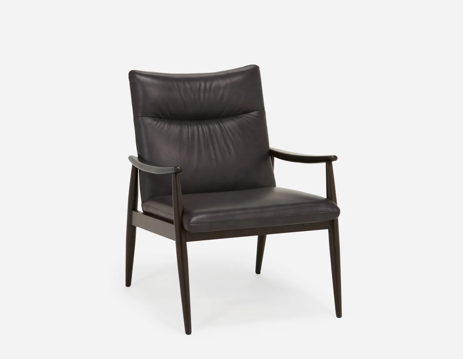 LATONA — 100% leather mid-century modern accent chair (71-53-26-20) - Image 2