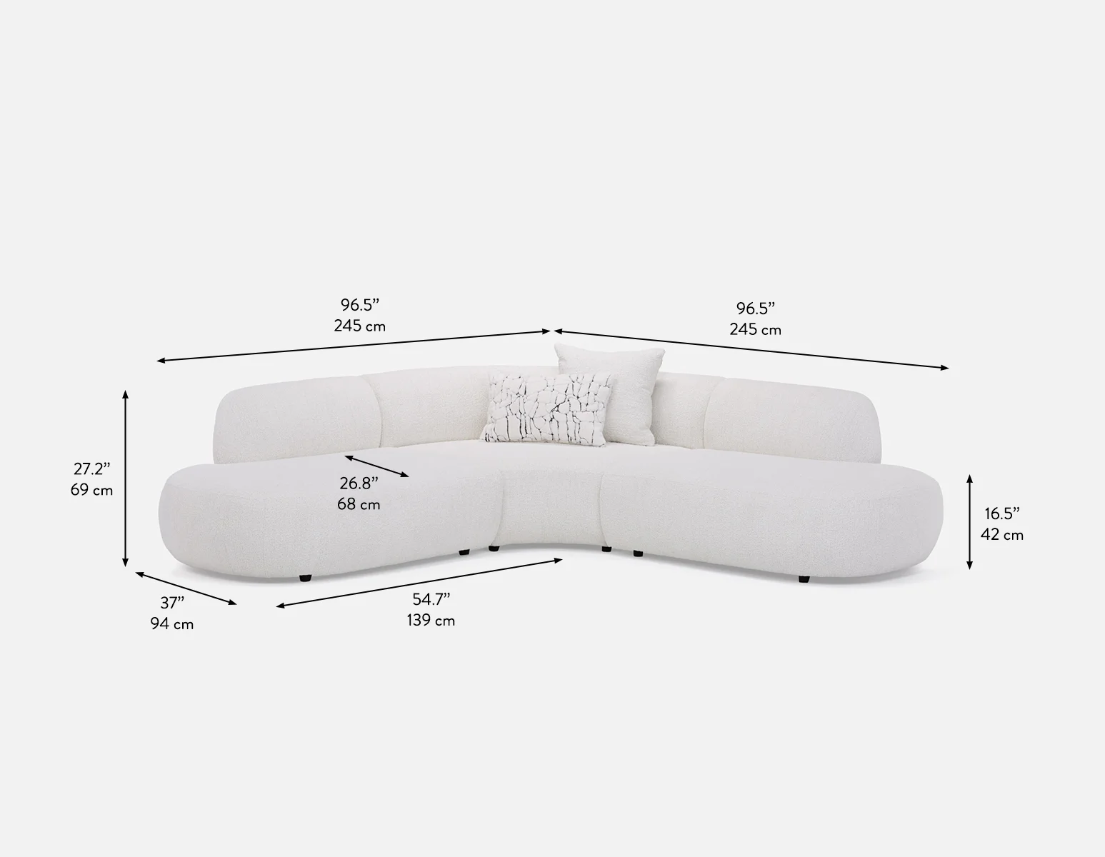 ELEONOR — Modern contemporary sectional sofa (93-74-88-46) - Image 12