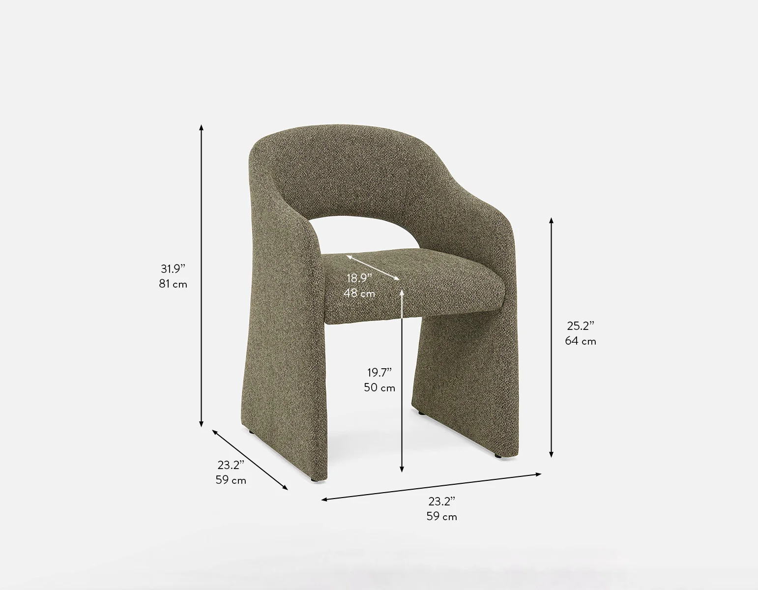AZROU — Modern minimalist dining armchair (12-04-91-70) - Image 9