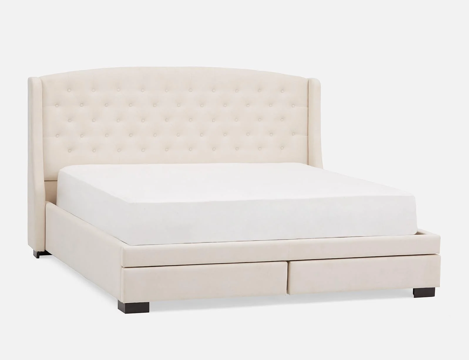 RAVEL — Traditional tufted upholstered wingback king-size bed with storage (27-96-47-46) - Image 13