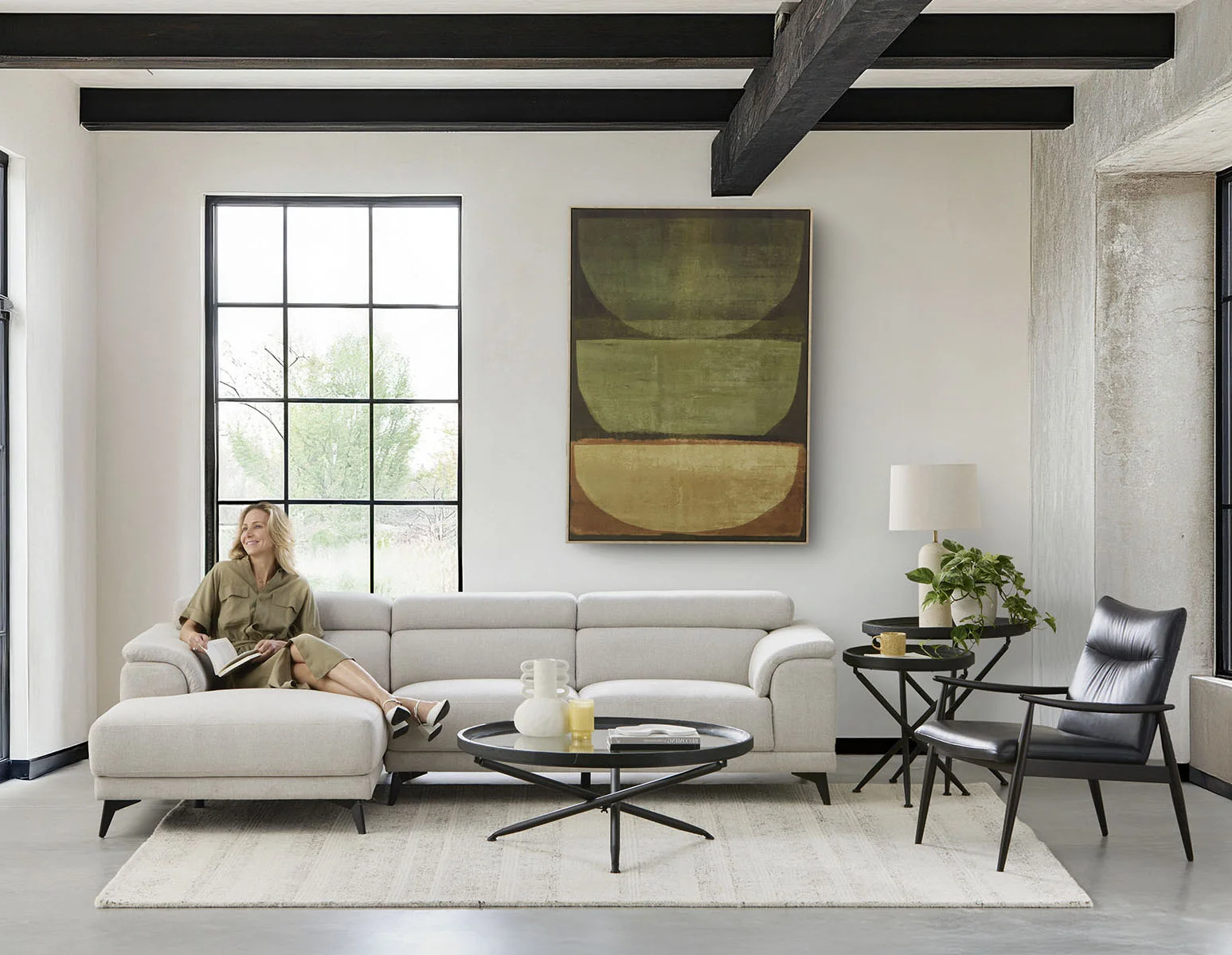 VENTURA — Modern left-facing sectional sofa (21-96-18-95)