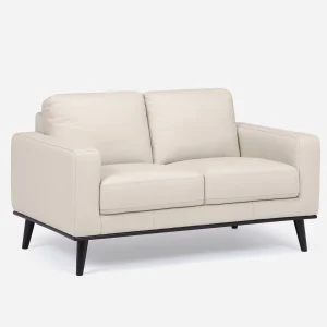 BETTA — 100% leather mid century loveseat (24-76-17-34)