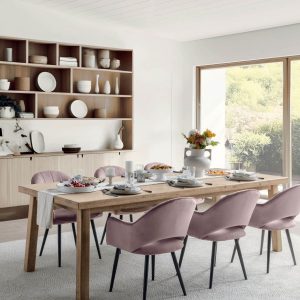 THESSALIA — Distressed solid mango wood large dining table 240 cm (94-80-91-42)