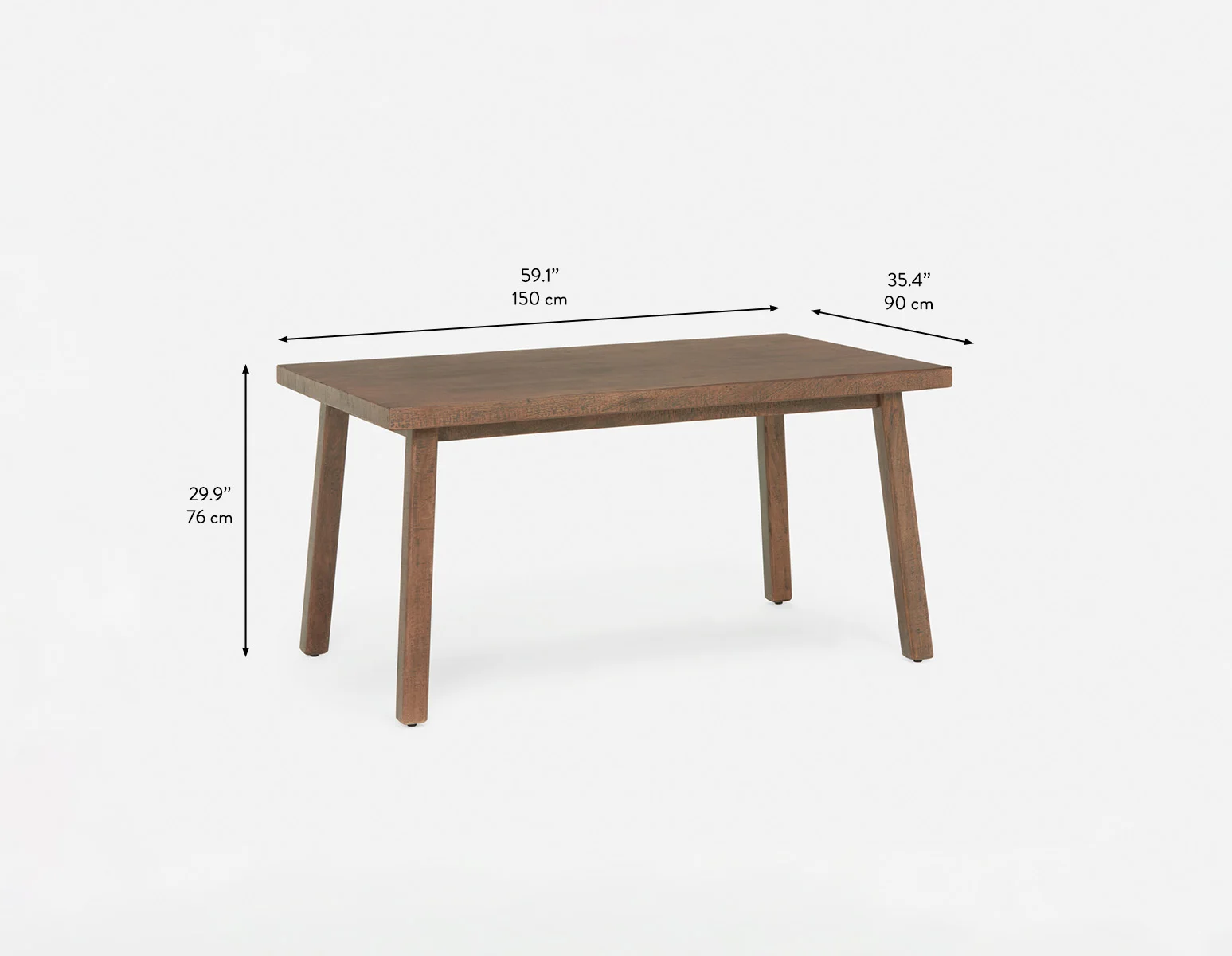 THESSALIA — Rustic farmhouse distressed solid mango wood dining table 150 cm (22-54-73-96) - Image 9