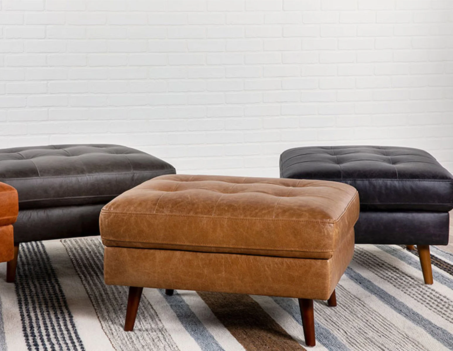 KINSEY — 100% leather ottoman (99-16-71-49-D) - Image 3