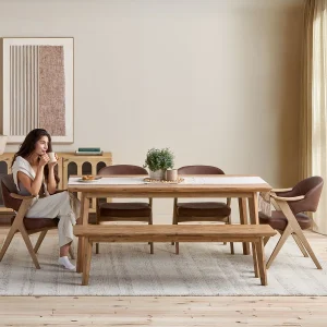 KABBANN — Acacia wood dining table 180 cm