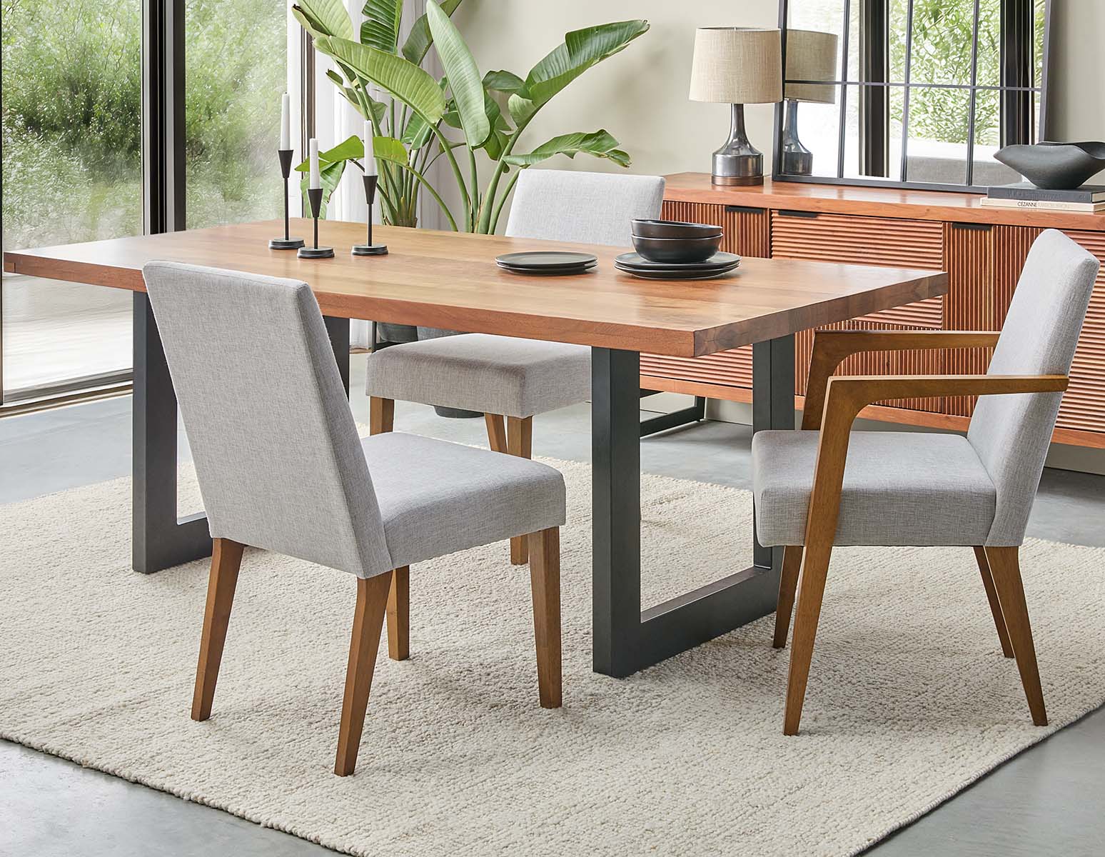 LYON — Acacia wood dining table 200 cm - Image 10