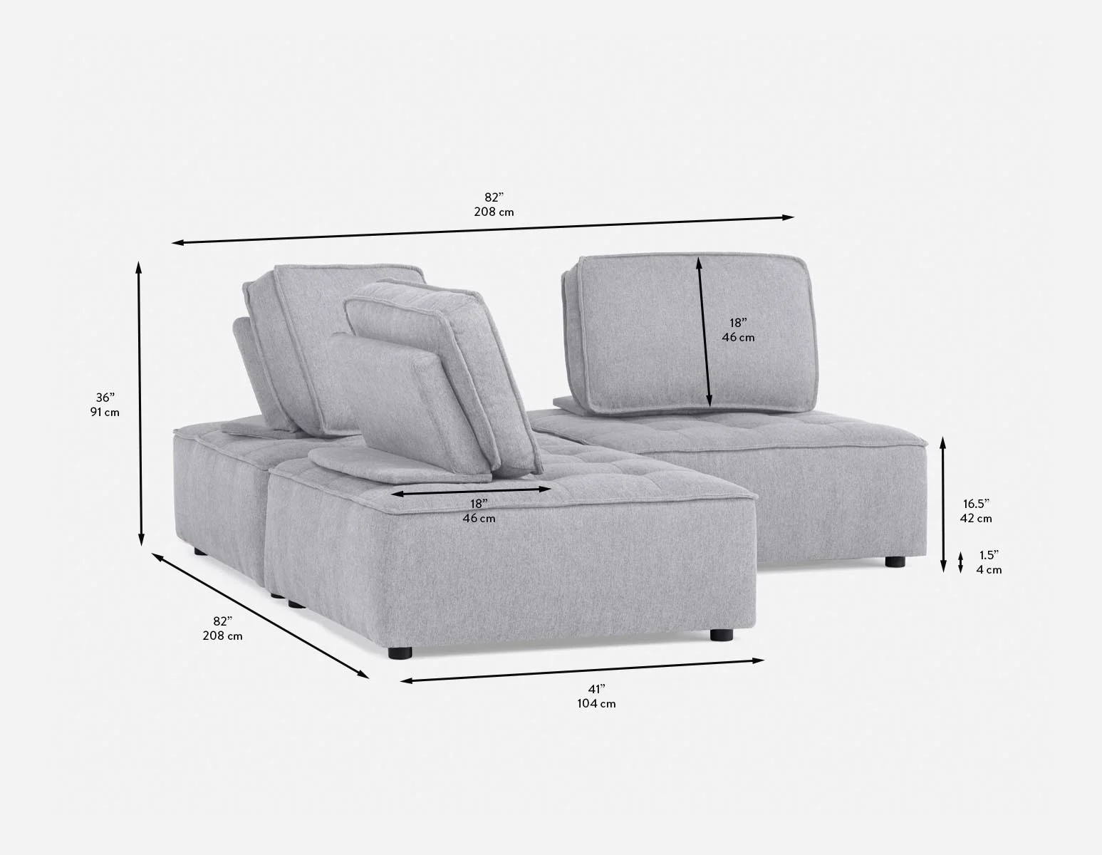 LEON — 3-pc modular interchangeable sofa (19-36-86-62) - Image 8
