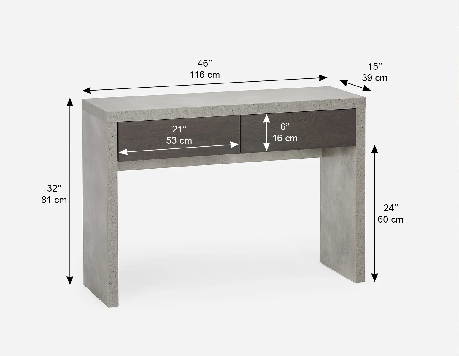 LIAM — Industrial chic console table 116 cm (49-53-35-38-D) - Image 11