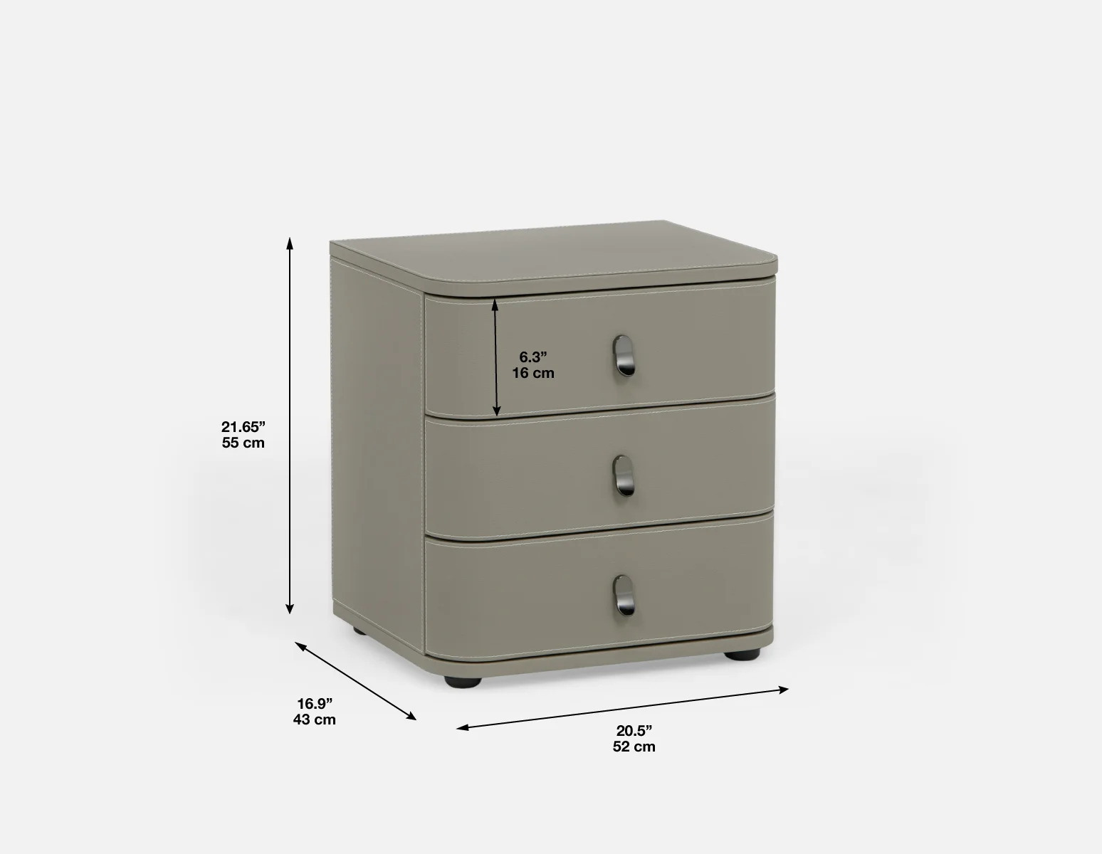 GAEL — Contemporary 3-drawer nightstand - Image 15