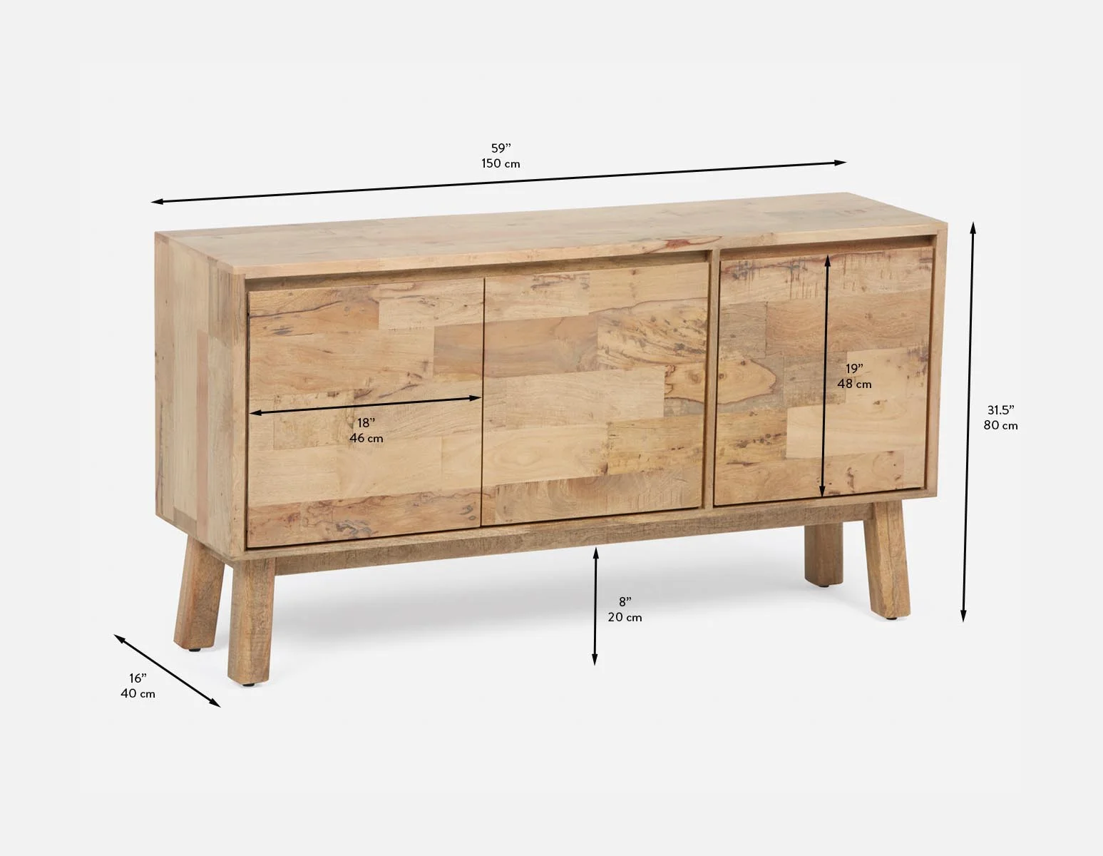 THESSALIA — Distressed solid mango wood sideboard (27-15-63-42) - Image 13