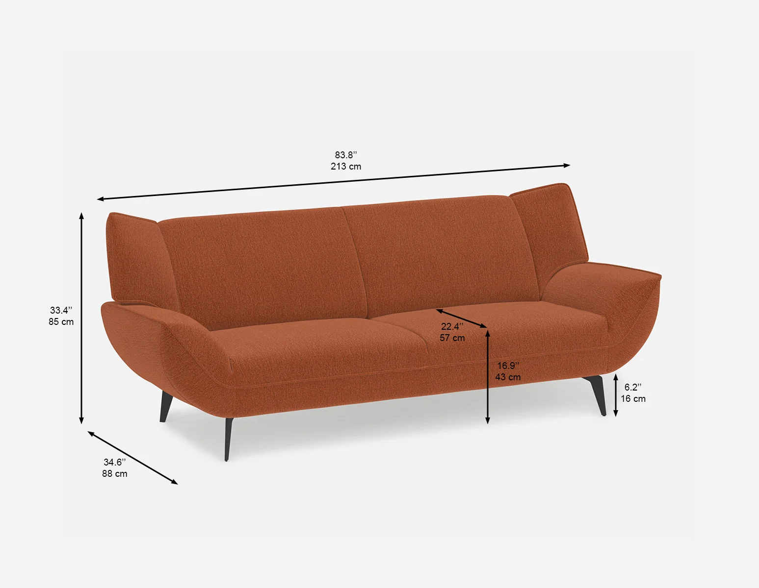 MARJORIE — Modern contemporary sofa (57-64-77-45) - Image 9