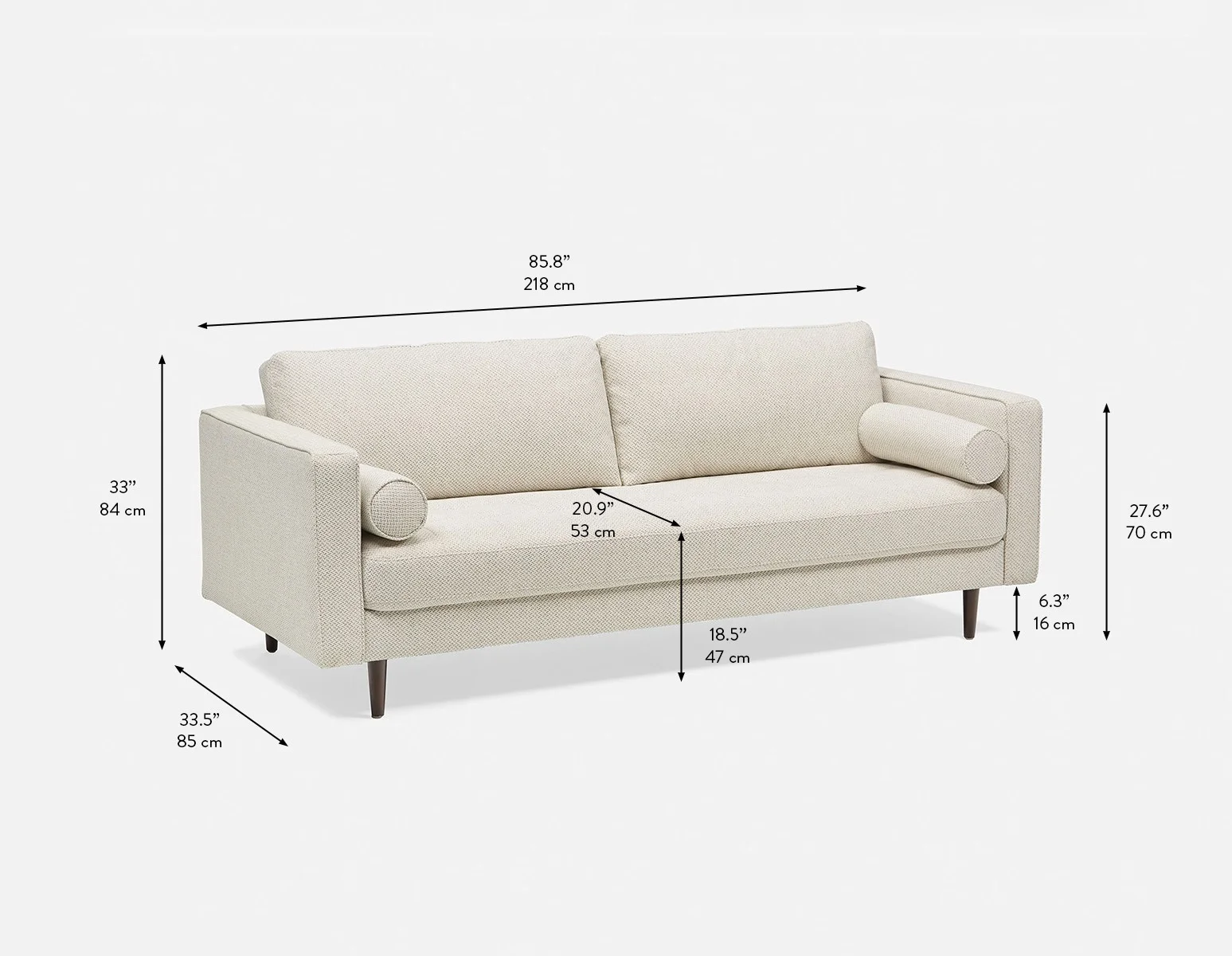 KINSEY — Mid-century modern 3-seater sofa (23-16-48-95) - Image 9
