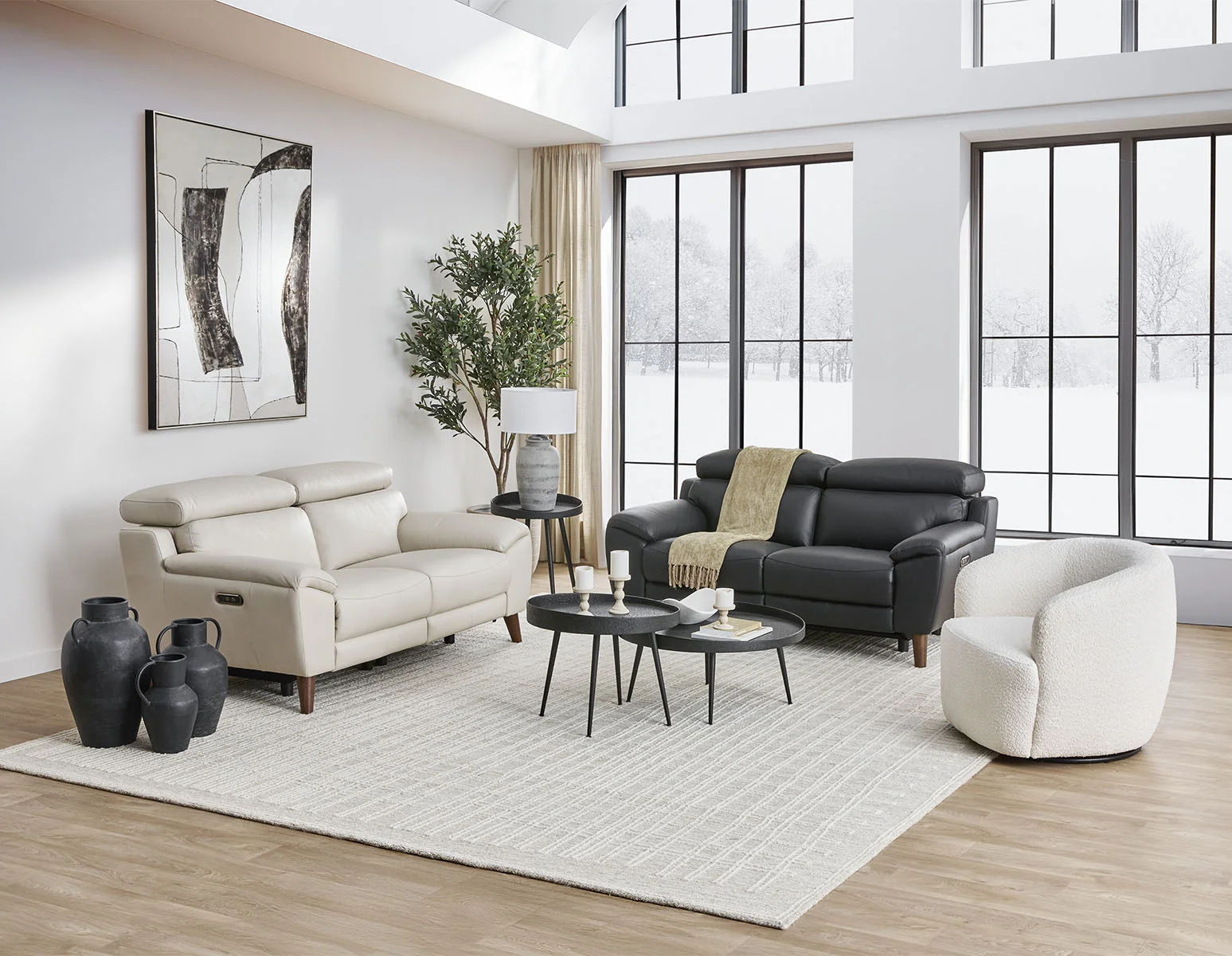 NILLIE — 100% leather power recliner contemporary loveseat (66-03-09-34)