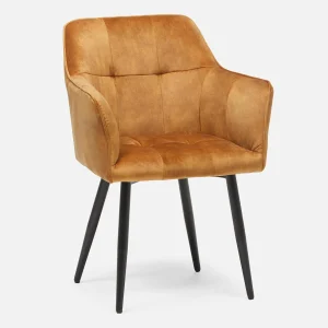 OCTAVE — Velvet dining armchair