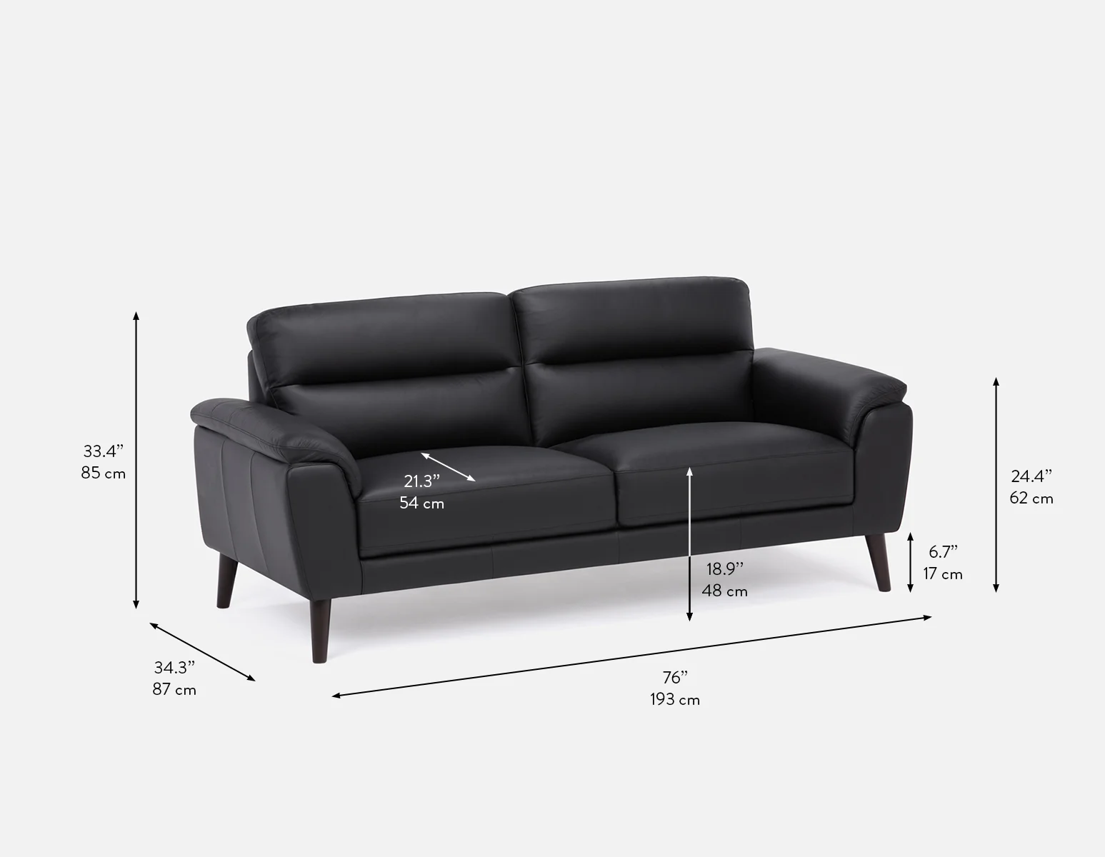 GAMARRA — 100% leather modern contemporary sofa (25-94-16-20) - Image 10