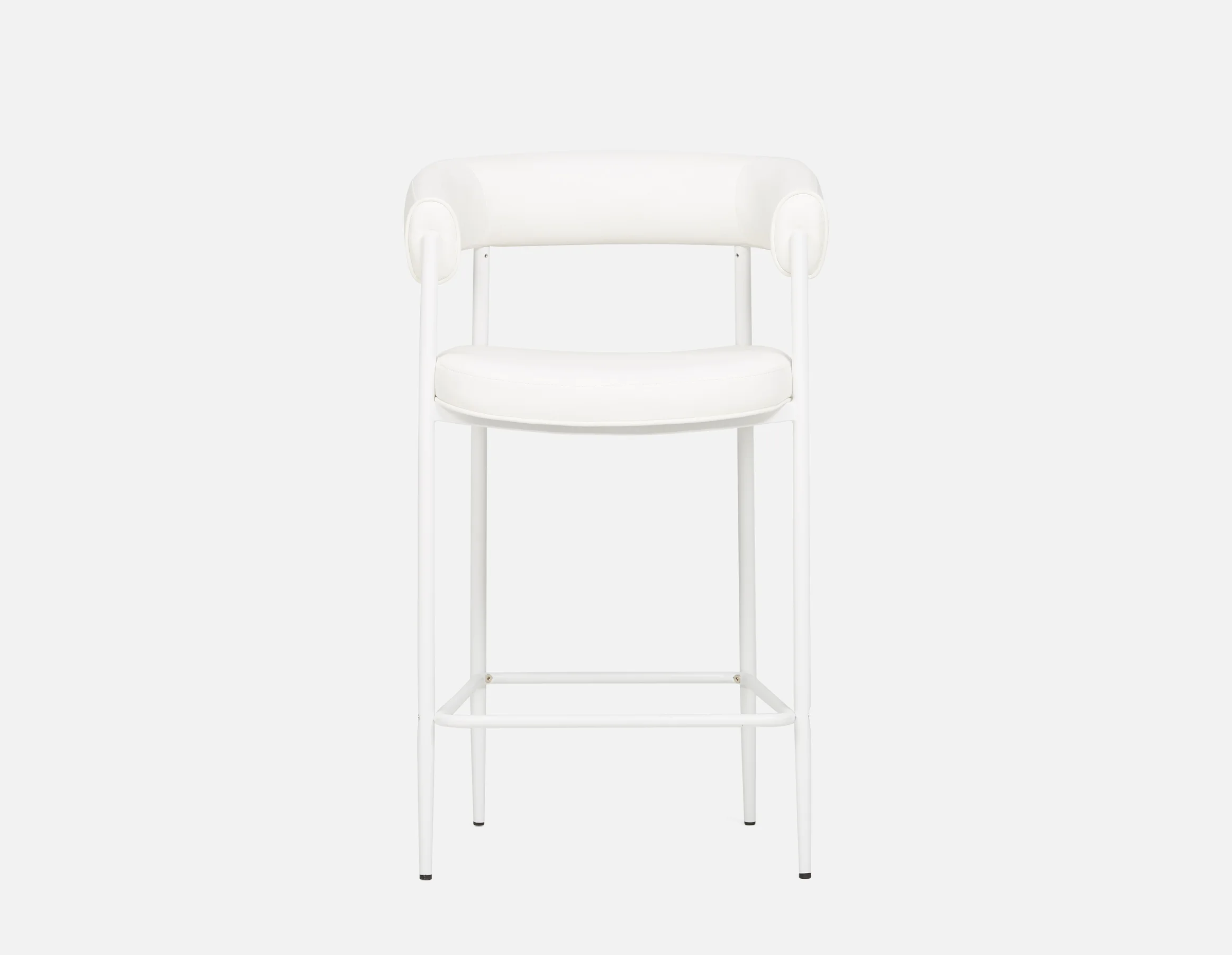 TAURO — Leatherette stool, brushed frame, seat height 66cm - Image 2