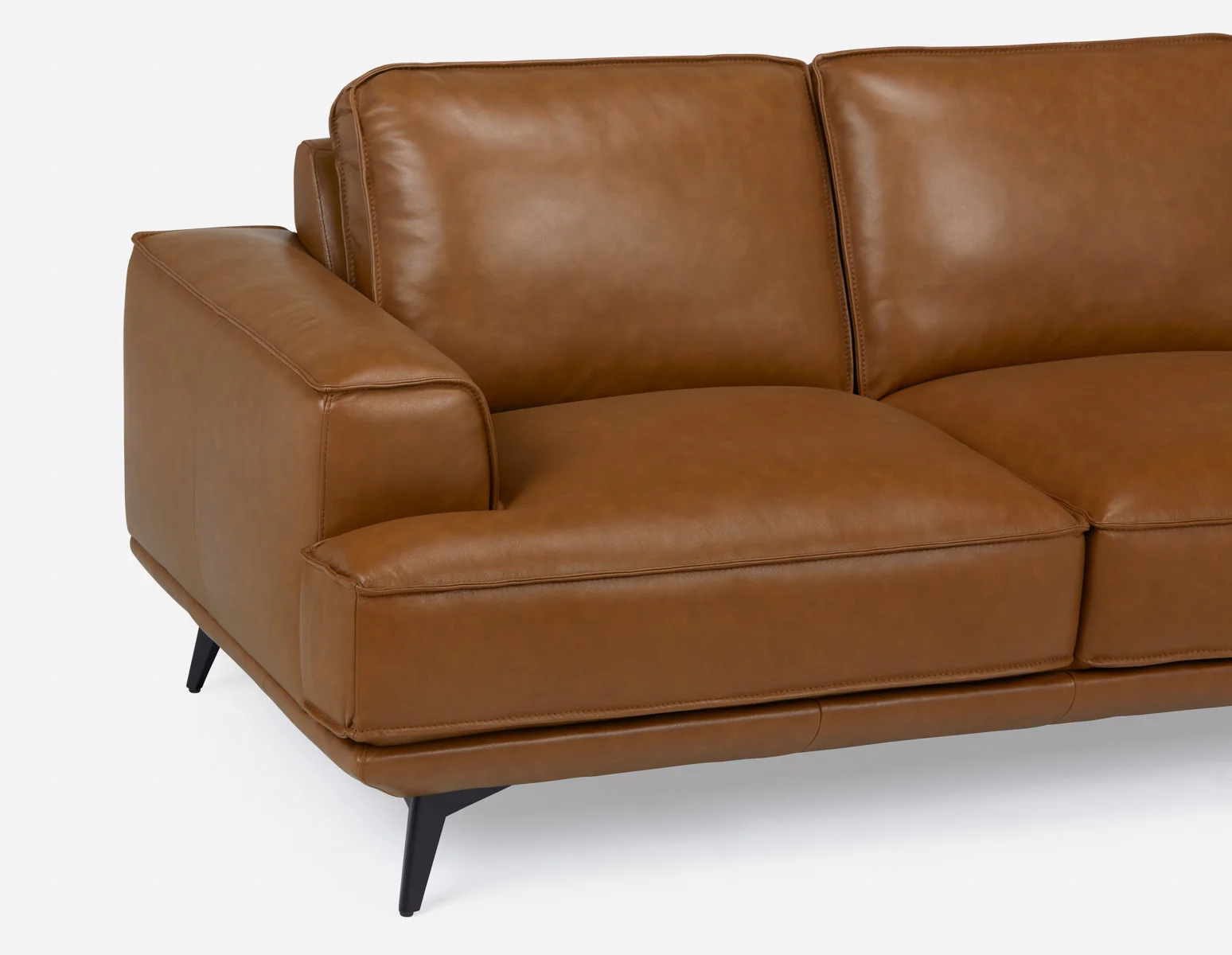 ALPHA — 100% leather mid century 3-seater sofa (79-69-64-96) - Image 7