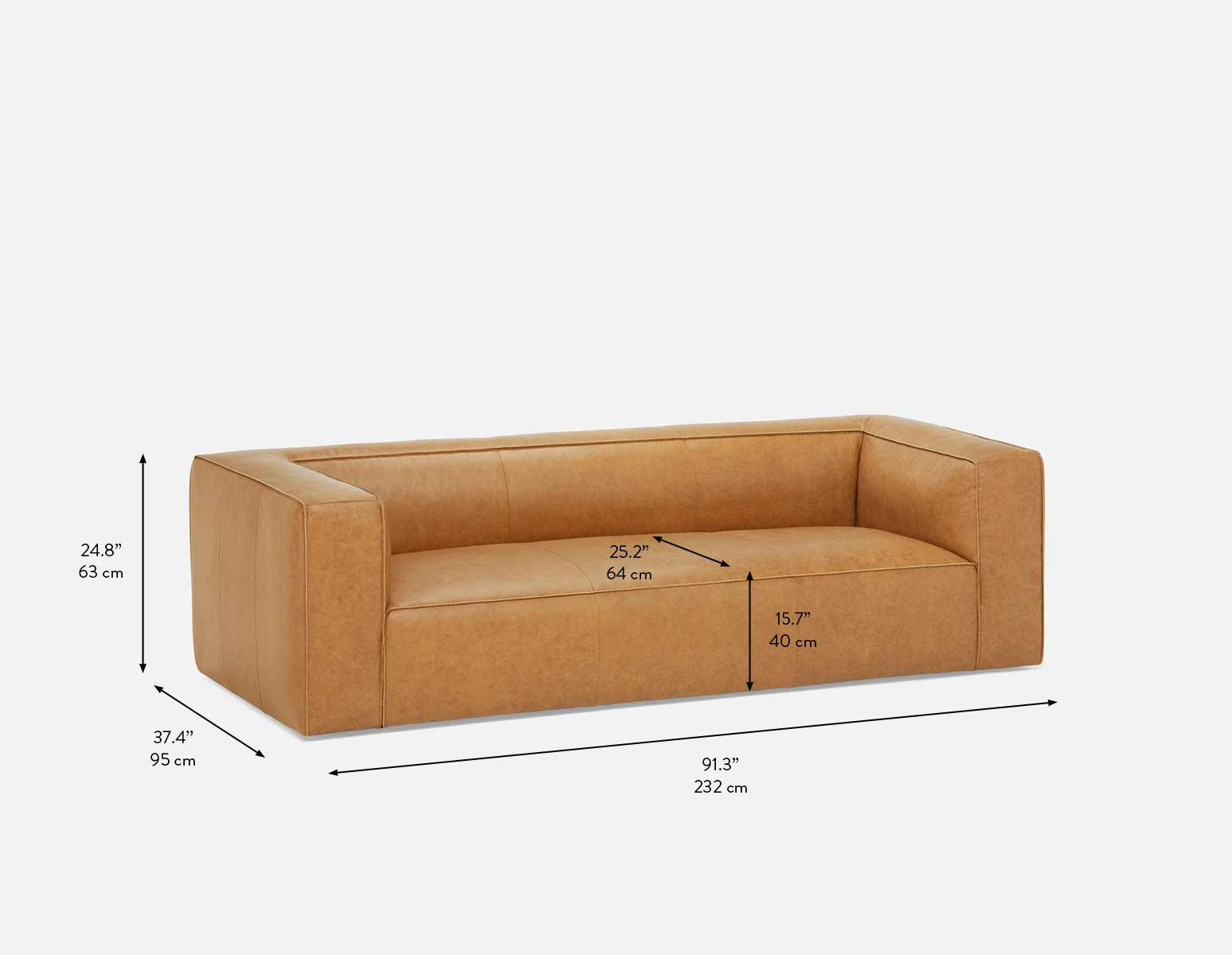 MONTE — 100% leather classic 3-seater sofa (39-69-47-49) - Image 14
