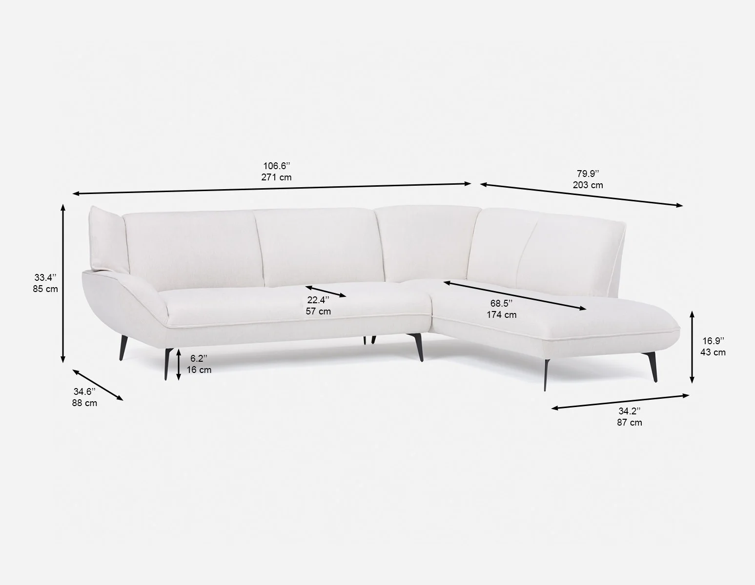 MARJORIE — Modern contemporary sectional-sofa (50-23-96-95) - Image 11