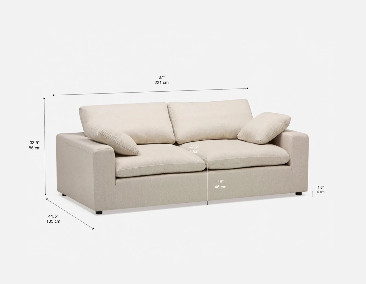 SOFT — Contemporary 3-seater sofa (56-49-36-46) - Image 9