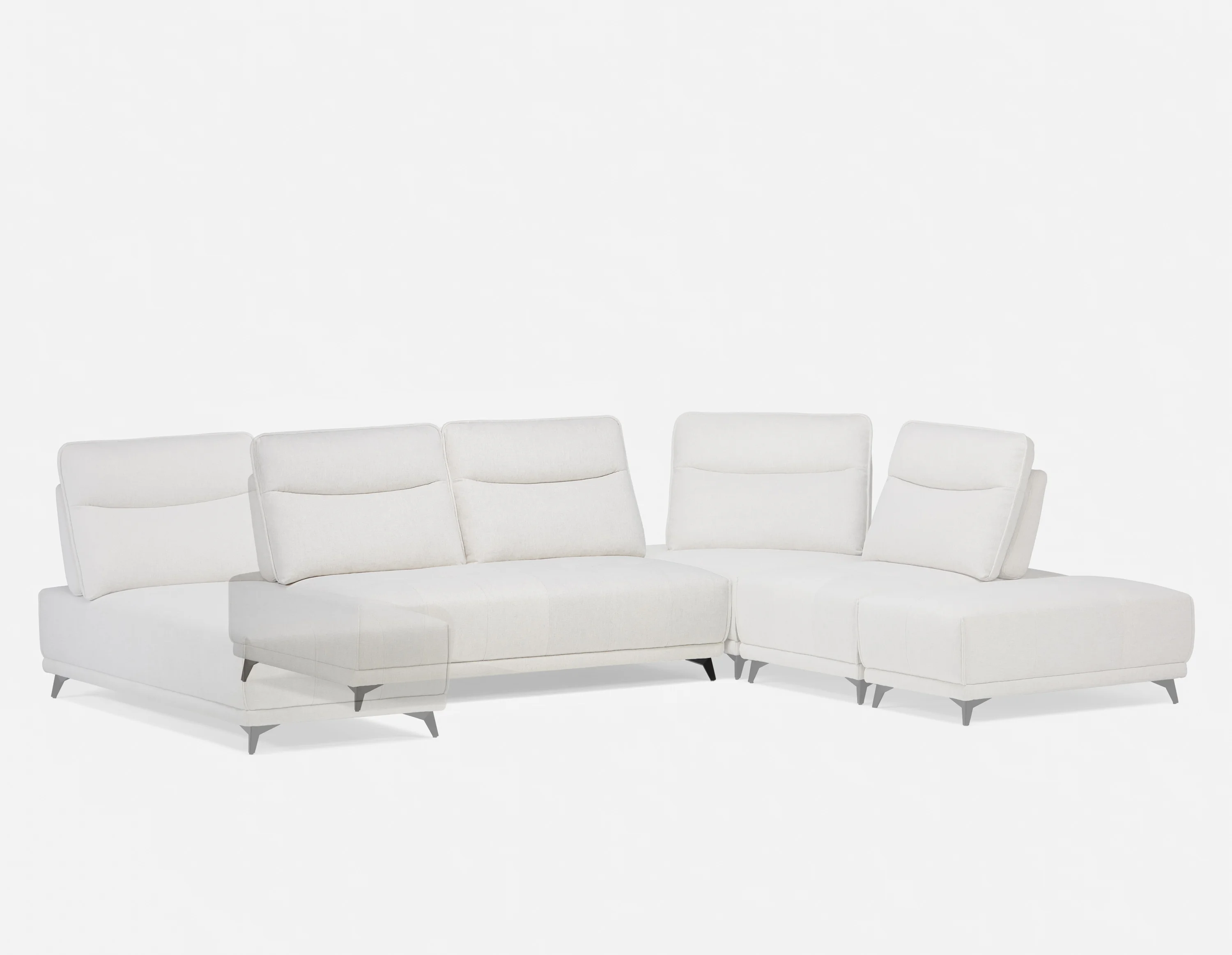 SIMON — Modern contemporary armless loveseat with adjustable backrest (75-79-85-95) - Image 3