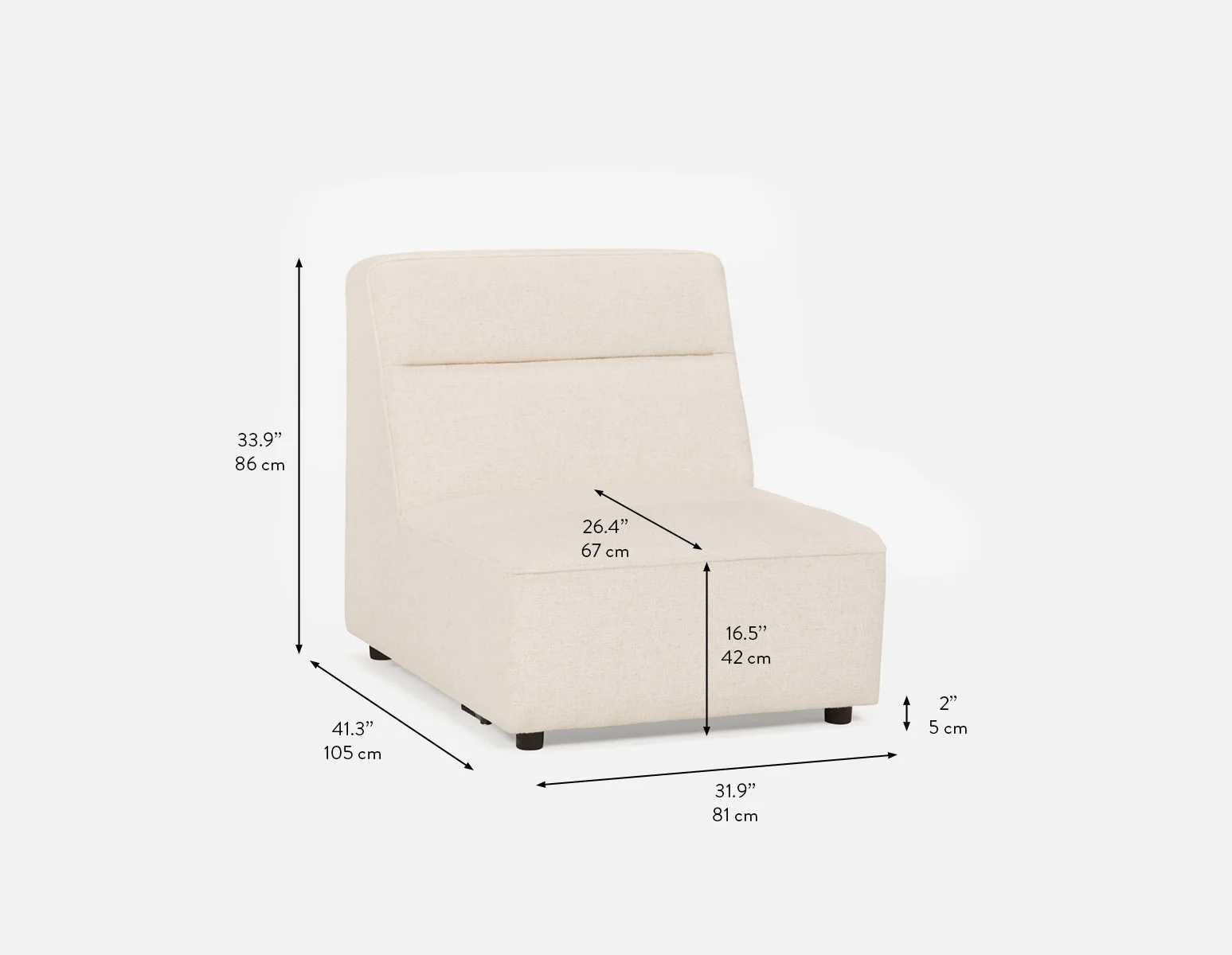 REVAN — Modern modular armless sofa customize to fit your space (77-29-26-46-D) - Image 9
