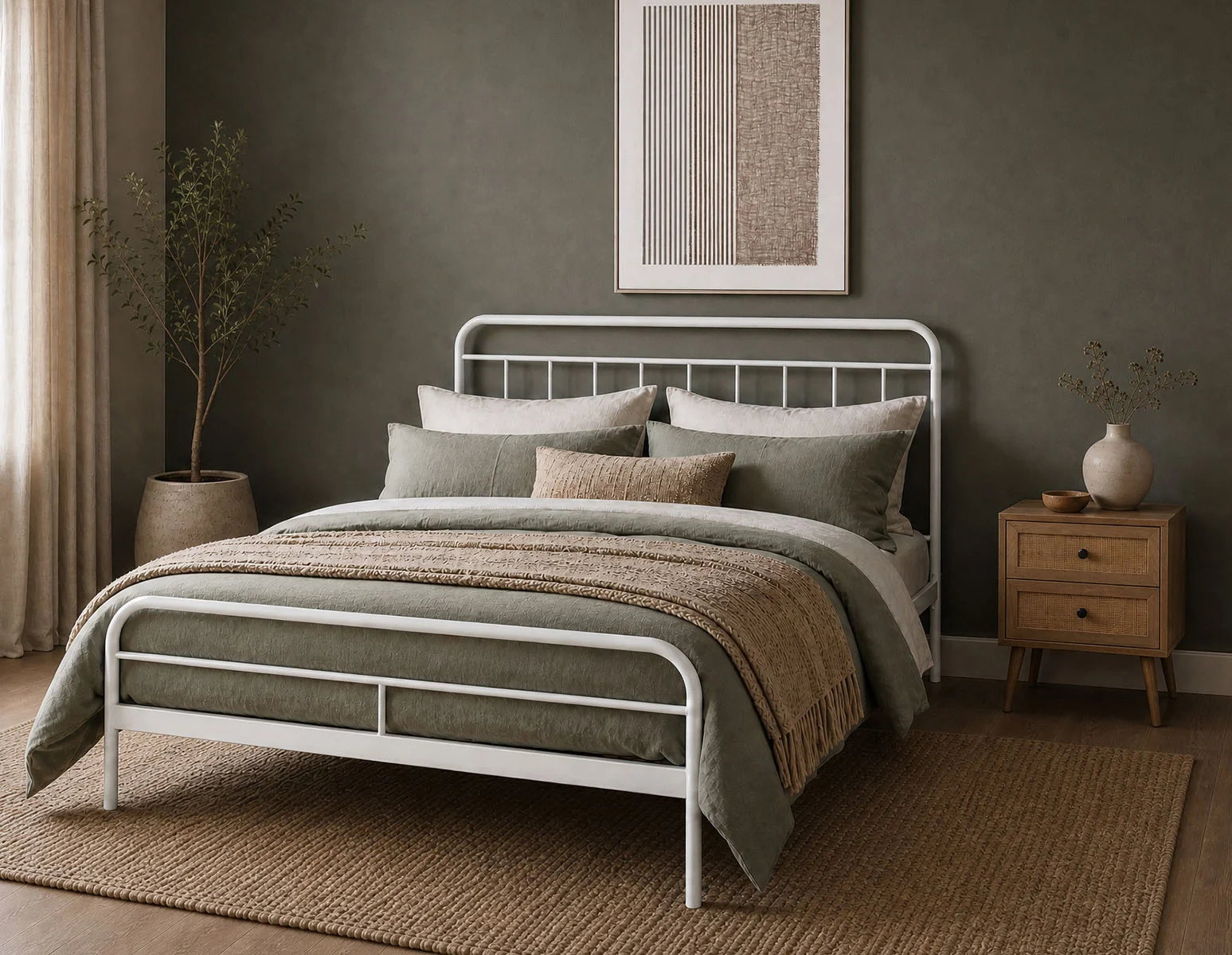 BREE — Iron queen size bed (97-19-21-10-D)