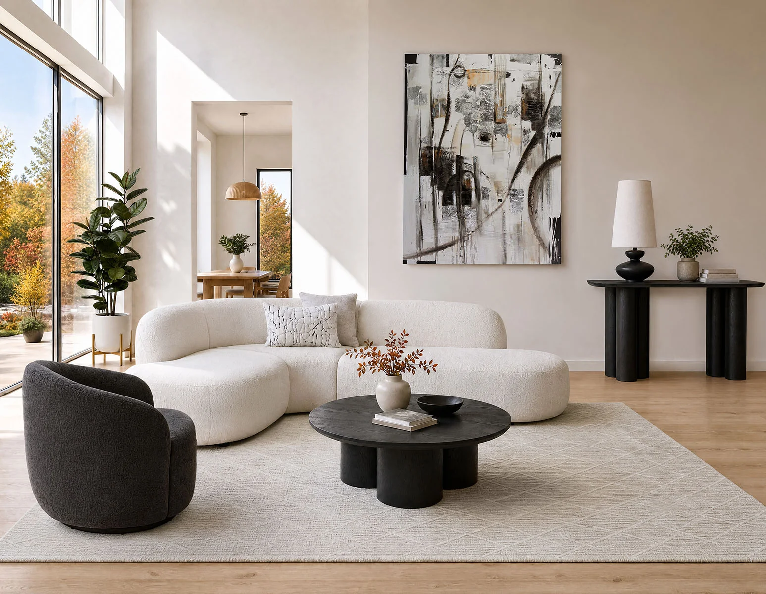 GUIDO — Round modern minimalist coffee table 100cm (29-34-54-20) - Image 12