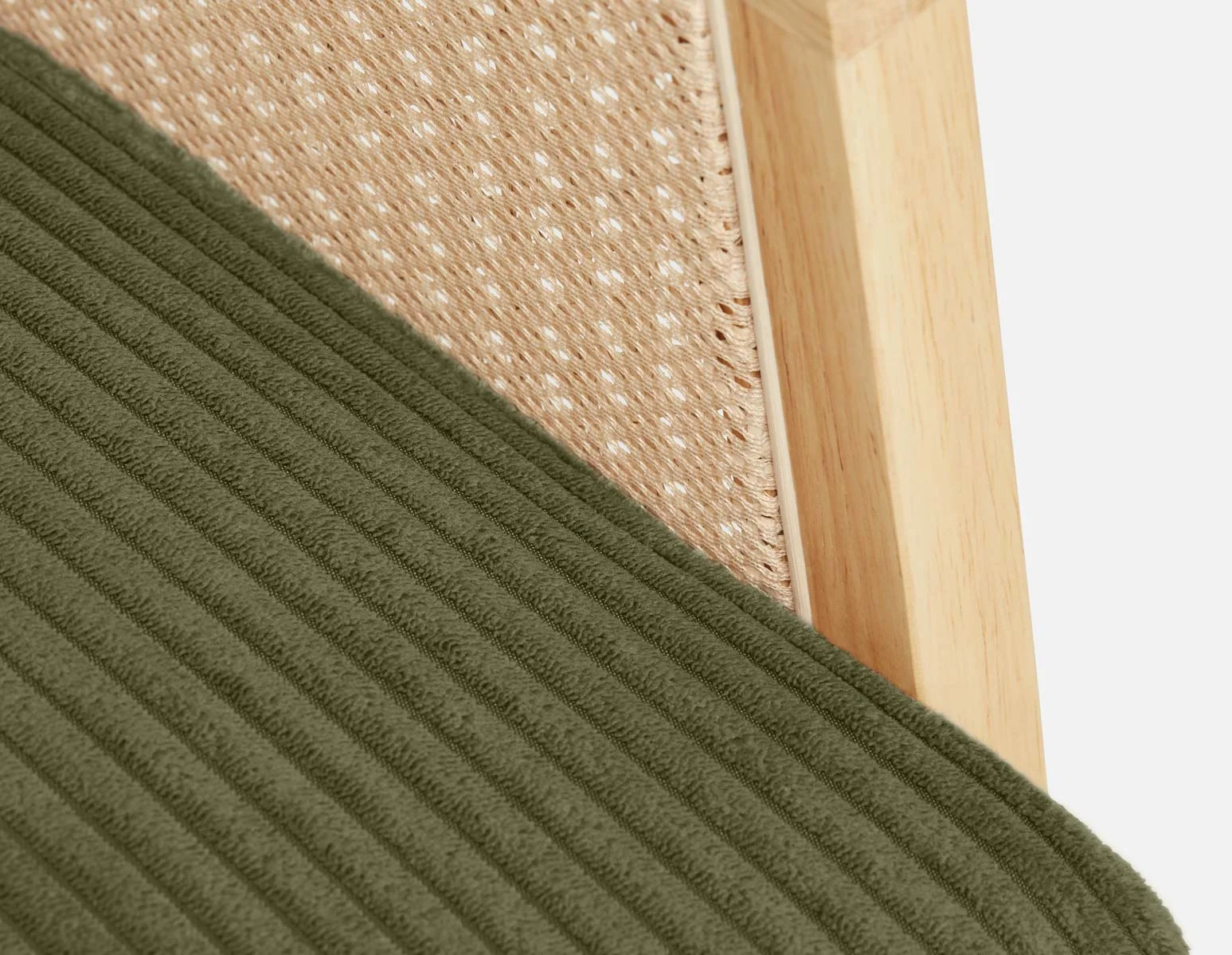 BECKETT — Armchair with corduroy and rattan accents (58-39-40-84) - Image 5