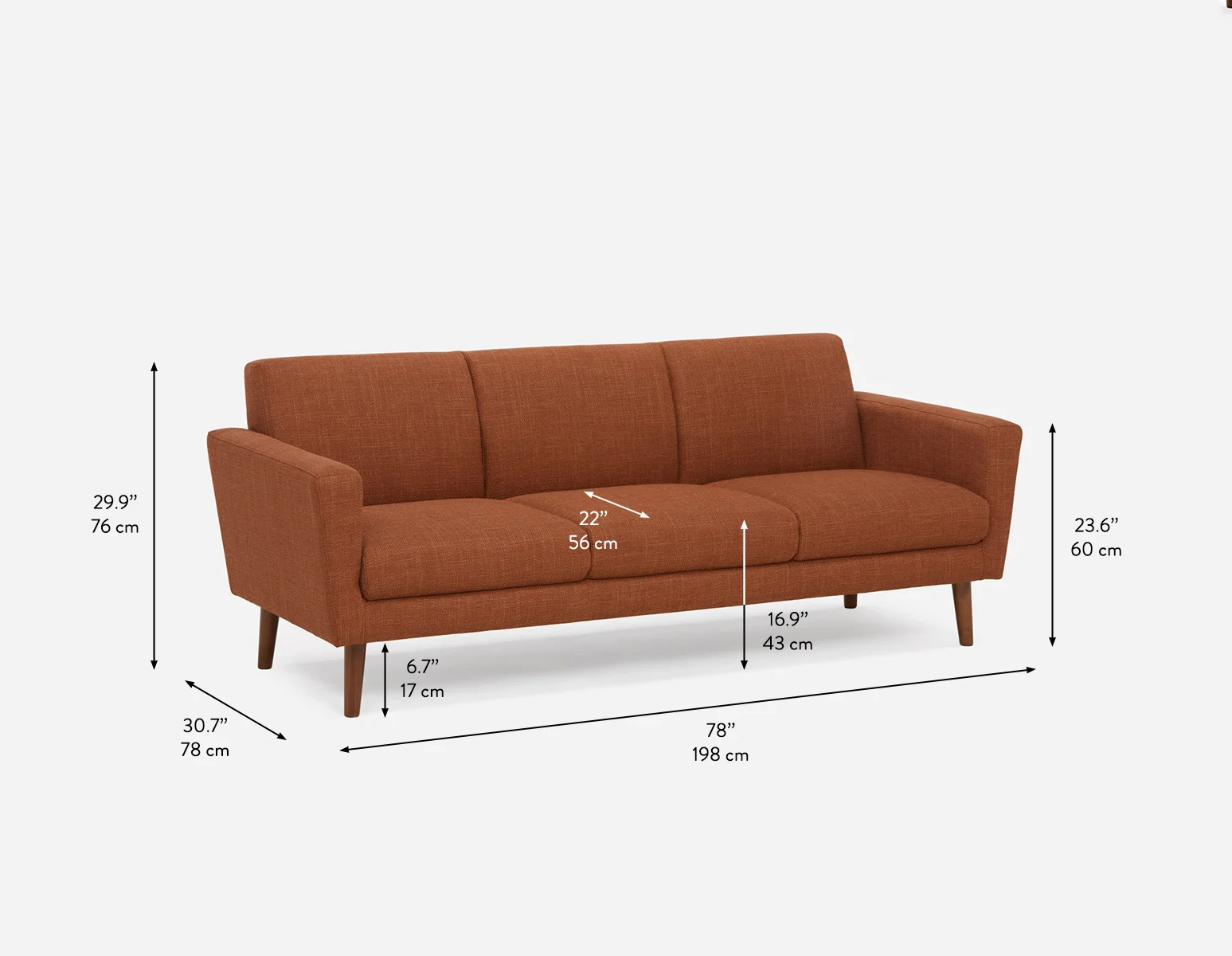 VALOIS — Mid-century modern apartment sofa (88-15-21-45) - Image 9