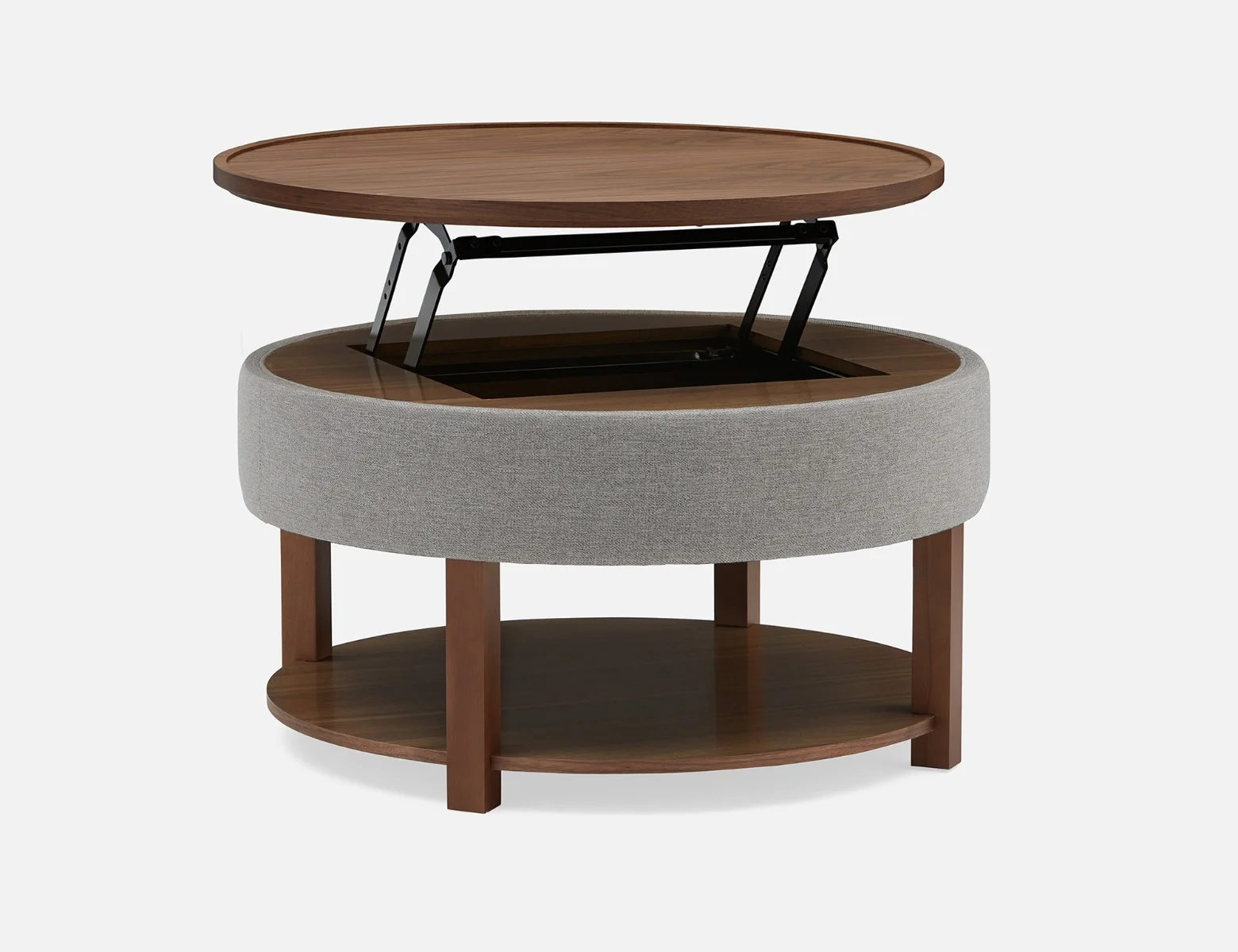 DAMIAN — Wood veneer lift-top coffee table with storage 84 cm - Image 6