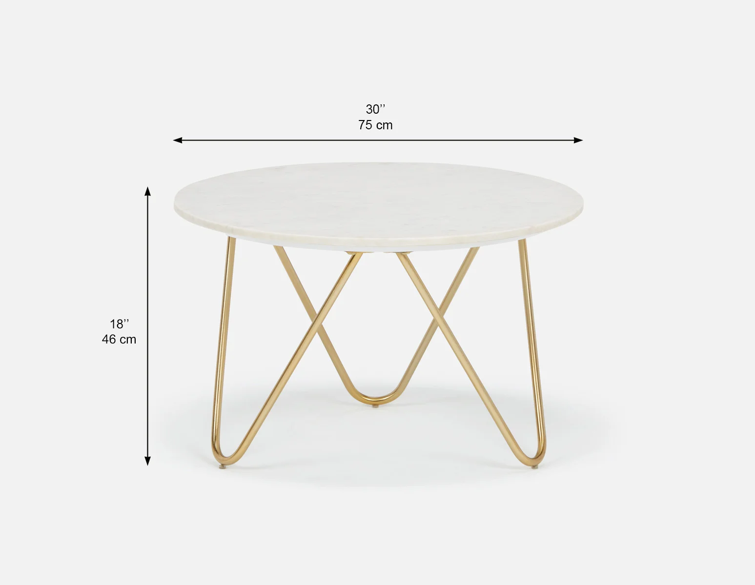 AKOT — Round marble coffee table 75 cm with gold-colored metal legs (23-73-87-10) - Image 5