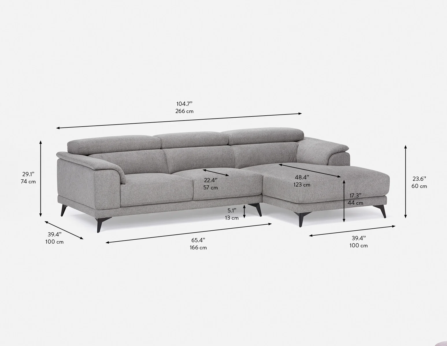 VENTURA — Modern right-facing sectional sofa (70-13-53-33) - Image 11