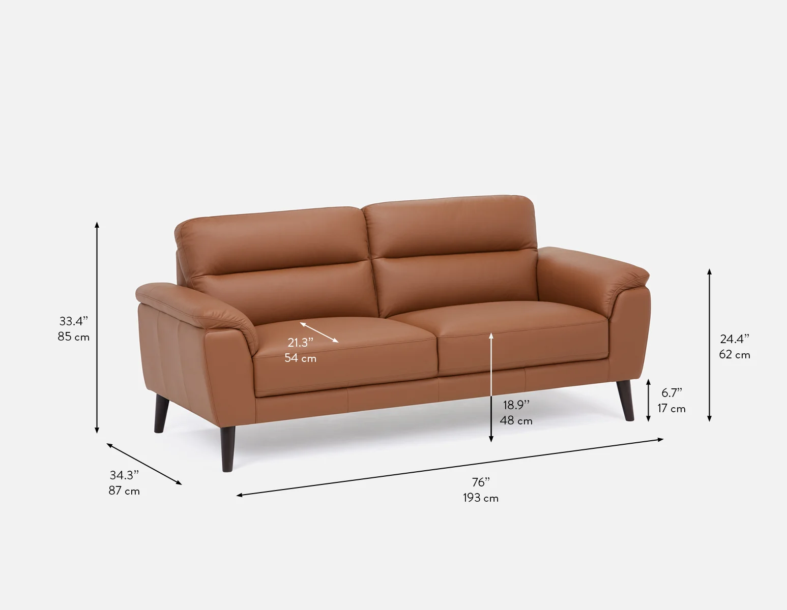 GAMARRA — 100% leather modern contemporary sofa (25-94-16-31) - Image 9