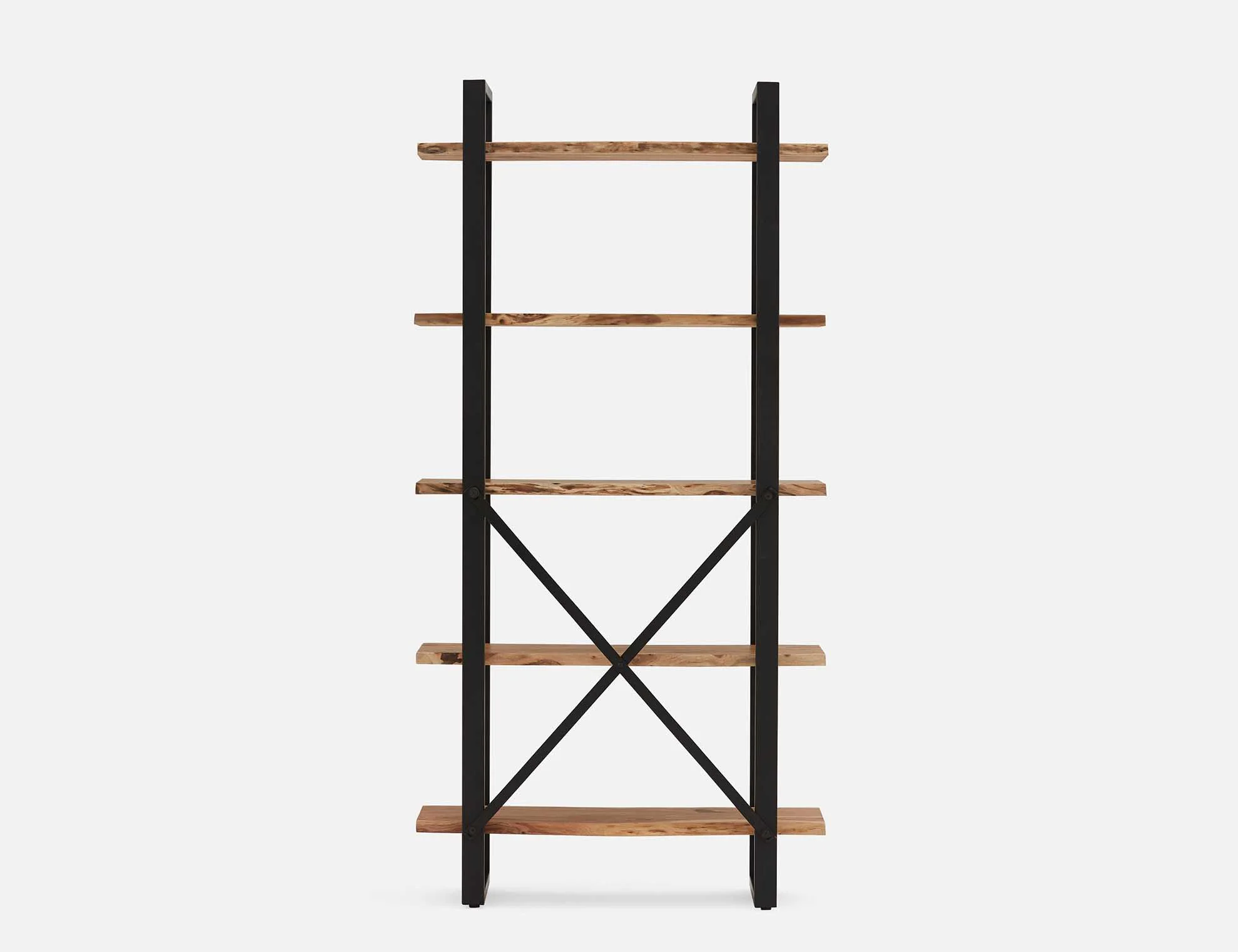 RENO — Acacia wood 5-tier bookcase - Image 9
