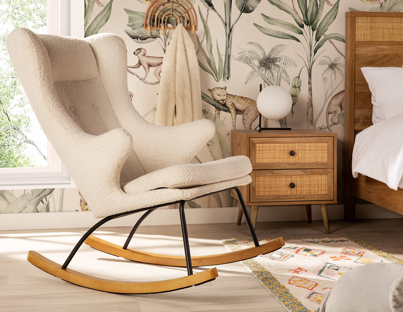 GUYAN — Faux shearling rocking armchair - Image 11